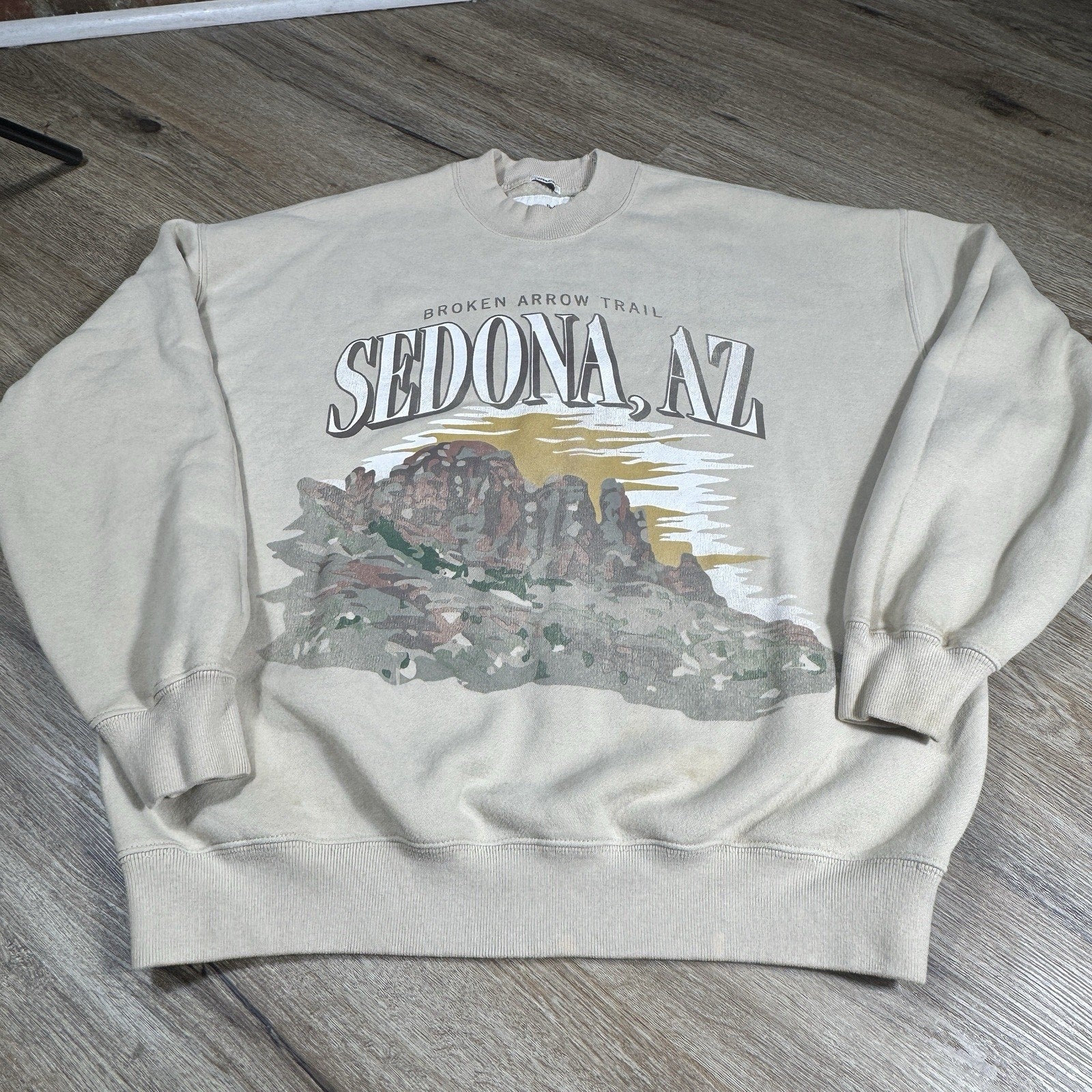 Vtg Abercrombie & Fitch Oversized Sedona AZ Crewneck Sweatshirt Mens S Fleece