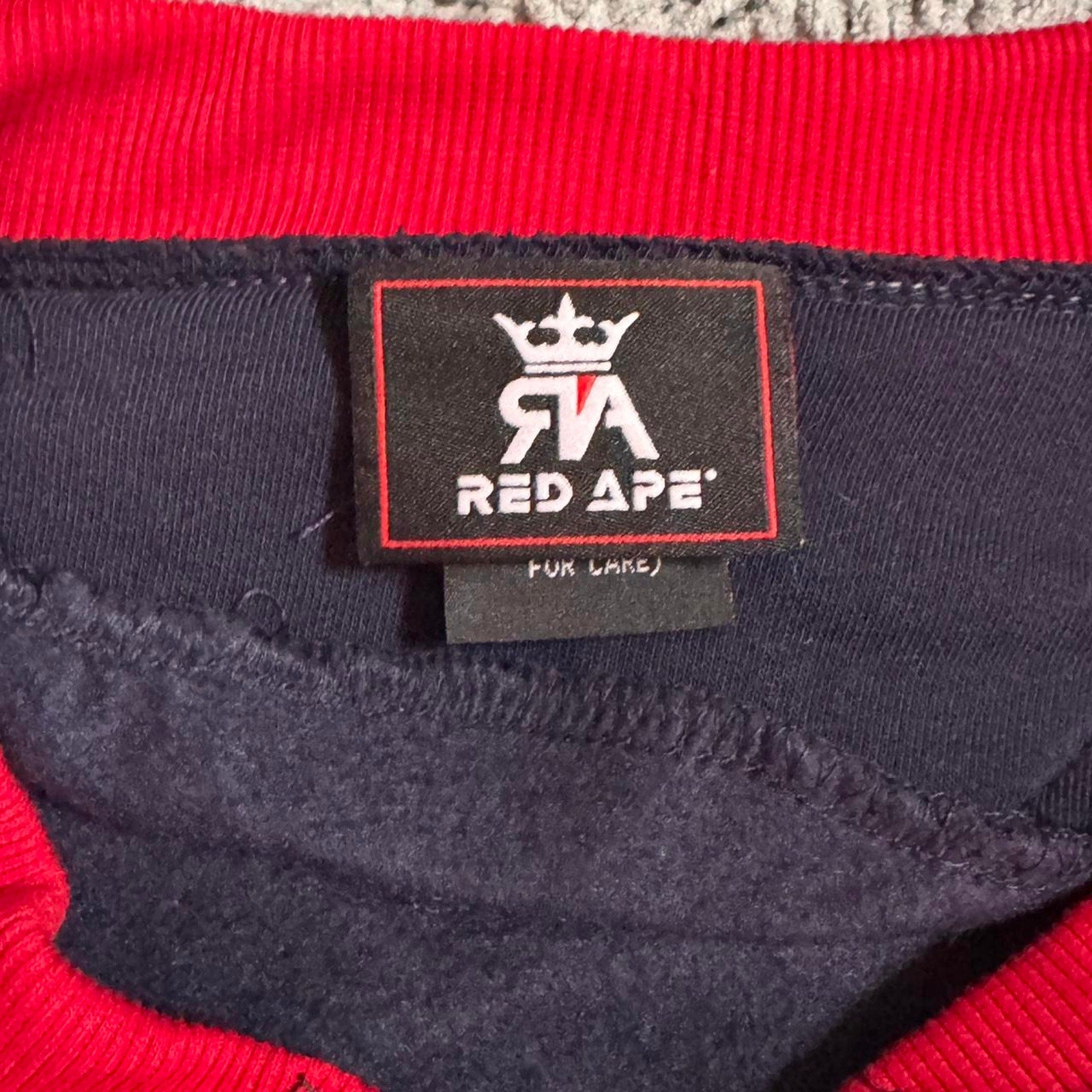 Red Ape Tracksuit 3XL Colorblock Quilted Jogger Jacket Navy Red Cream Streetwear