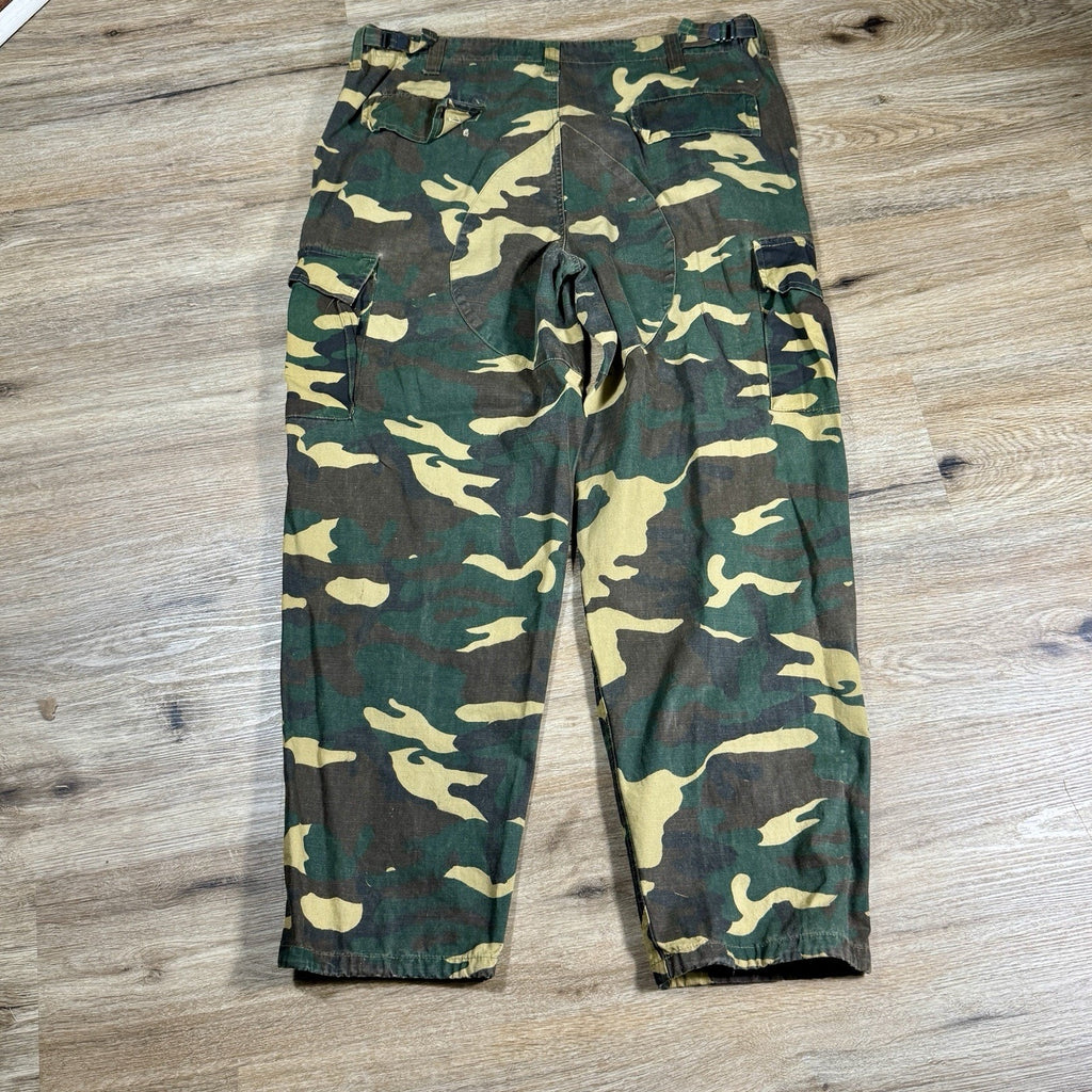 Vtg Sports Afield Woodland Camo Cargo Pants Men's L-XL 36x27 Tactical Hunting