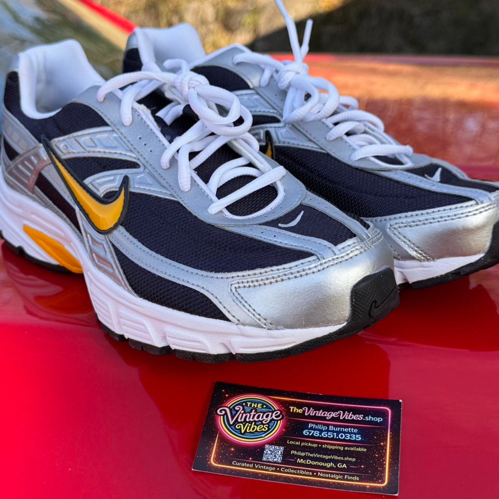 Nike Initiator Obsidian Metallic Silver White Team Gold Running Shoes Men’s 11
