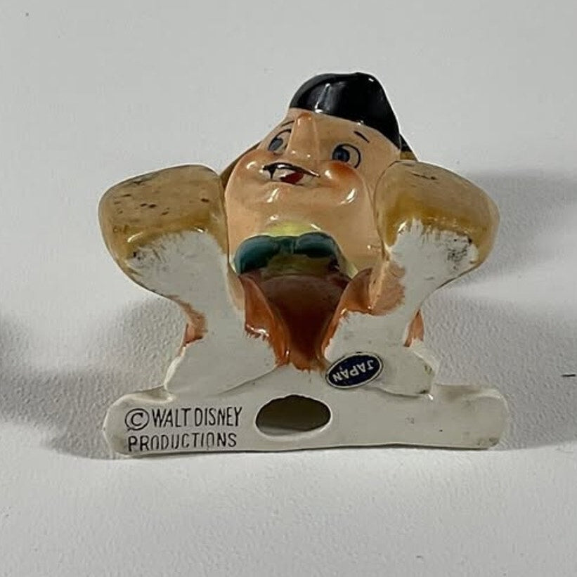 Rare 1950s Walt Disney Pinocchio Ceramic Shelf Sitter Japan 3” Hand Painted