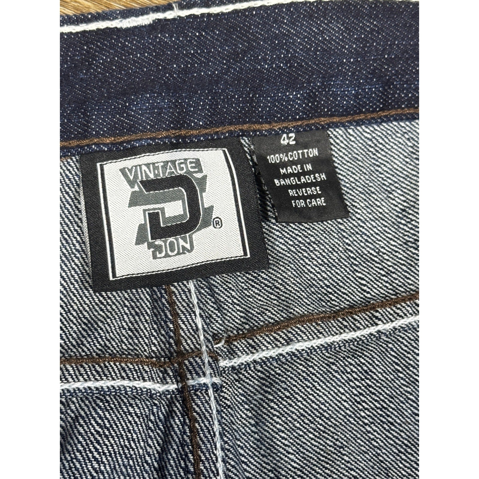 Vintage DON Y2K Baggy Dark Wash Embroidered Pocket Jeans Men’s 42 Hip Hop Skater