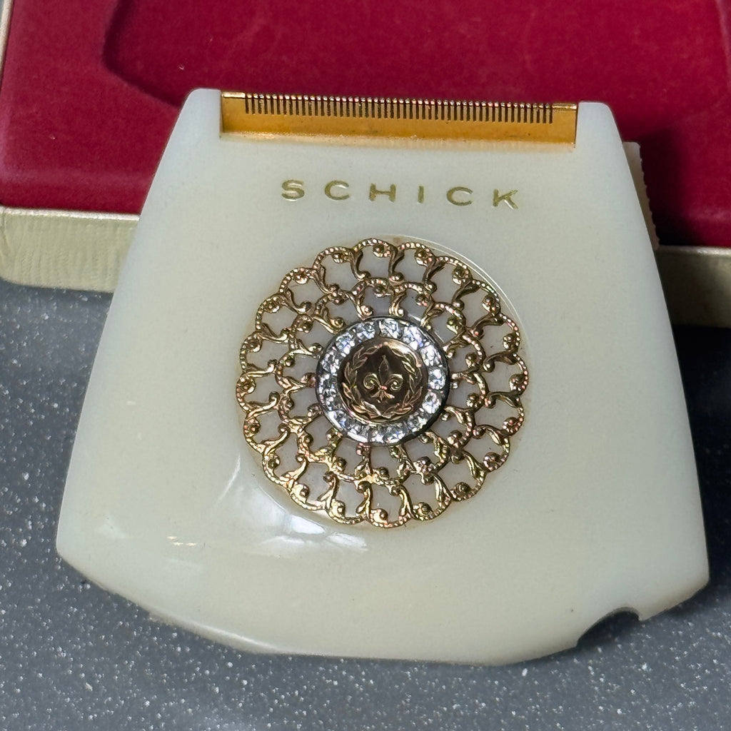 Vintage Schick Crown Jewel Ladies Electric Razor Shaver w/ Case Tested Works