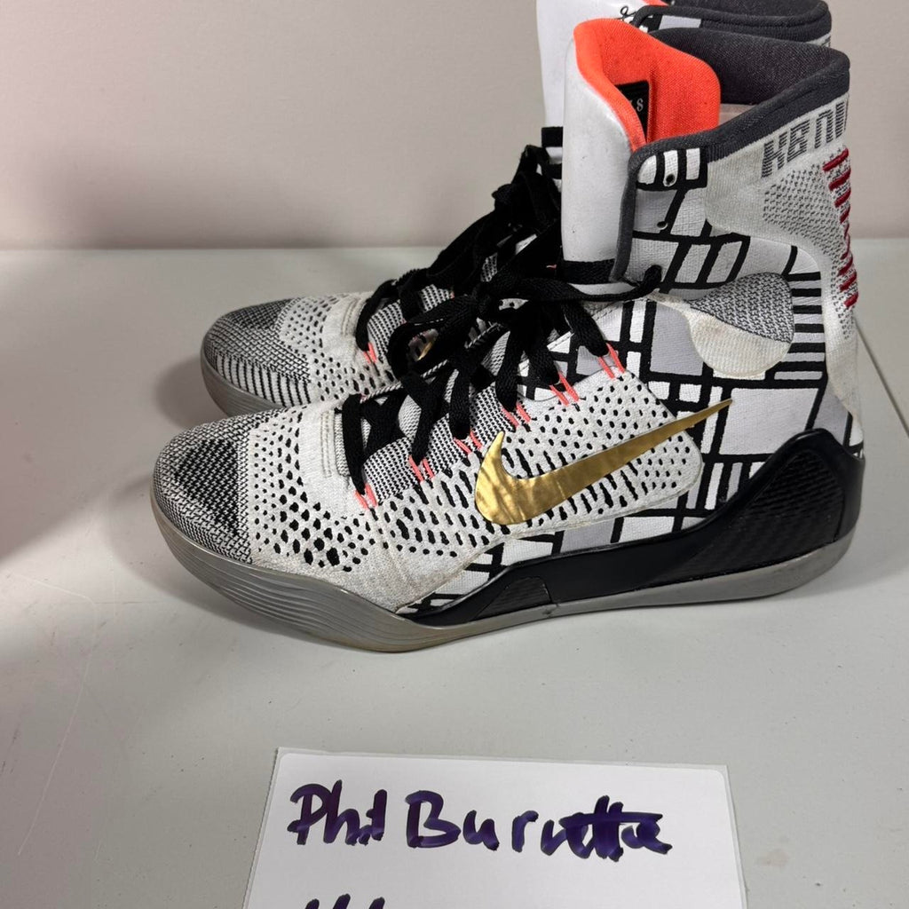 Nike Kobe 9 Elite Fundamentals White Gold Orange 2014 Mens Size 9 630847-100