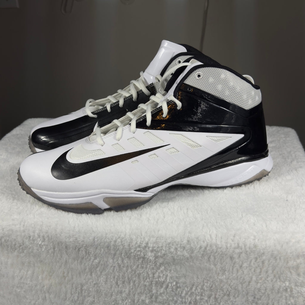 Nike Alpha Menace Mid Football Cleats White Black 527879-100 Mens 17
