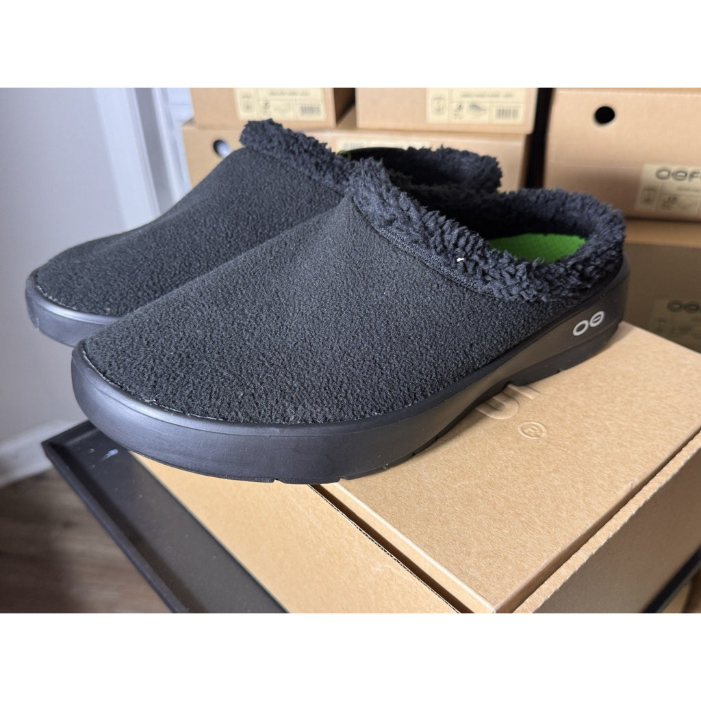 OOFOS OOcoozie Mule Men’s Slip-On Shoes Black Size 12 Comfort Recovery Clogs