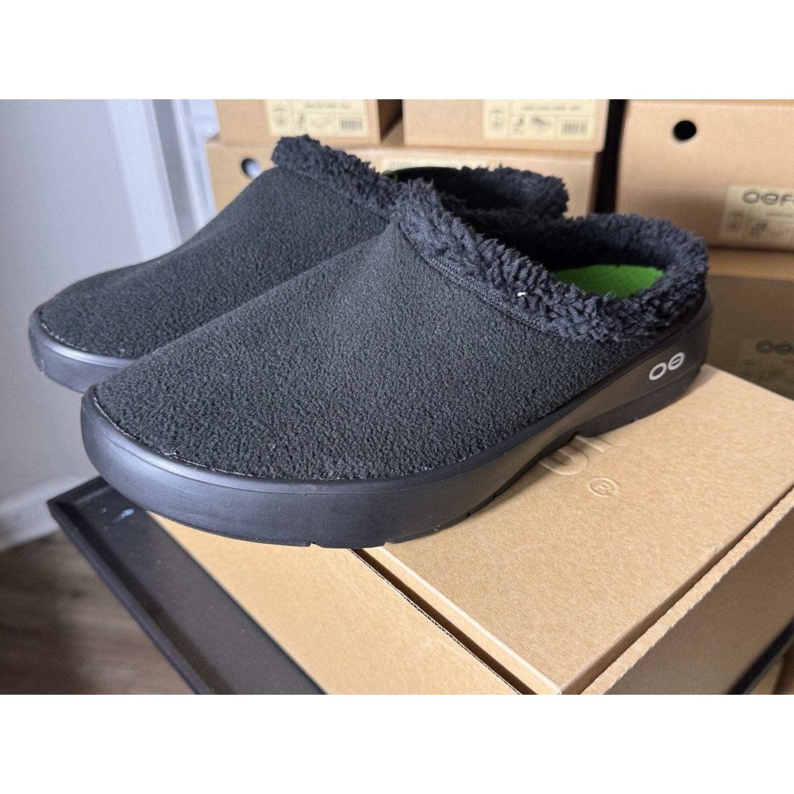 OOFOS OOcoozie Mule Men’s Slip-On Shoes Black Size 12 Comfort Recovery Clogs
