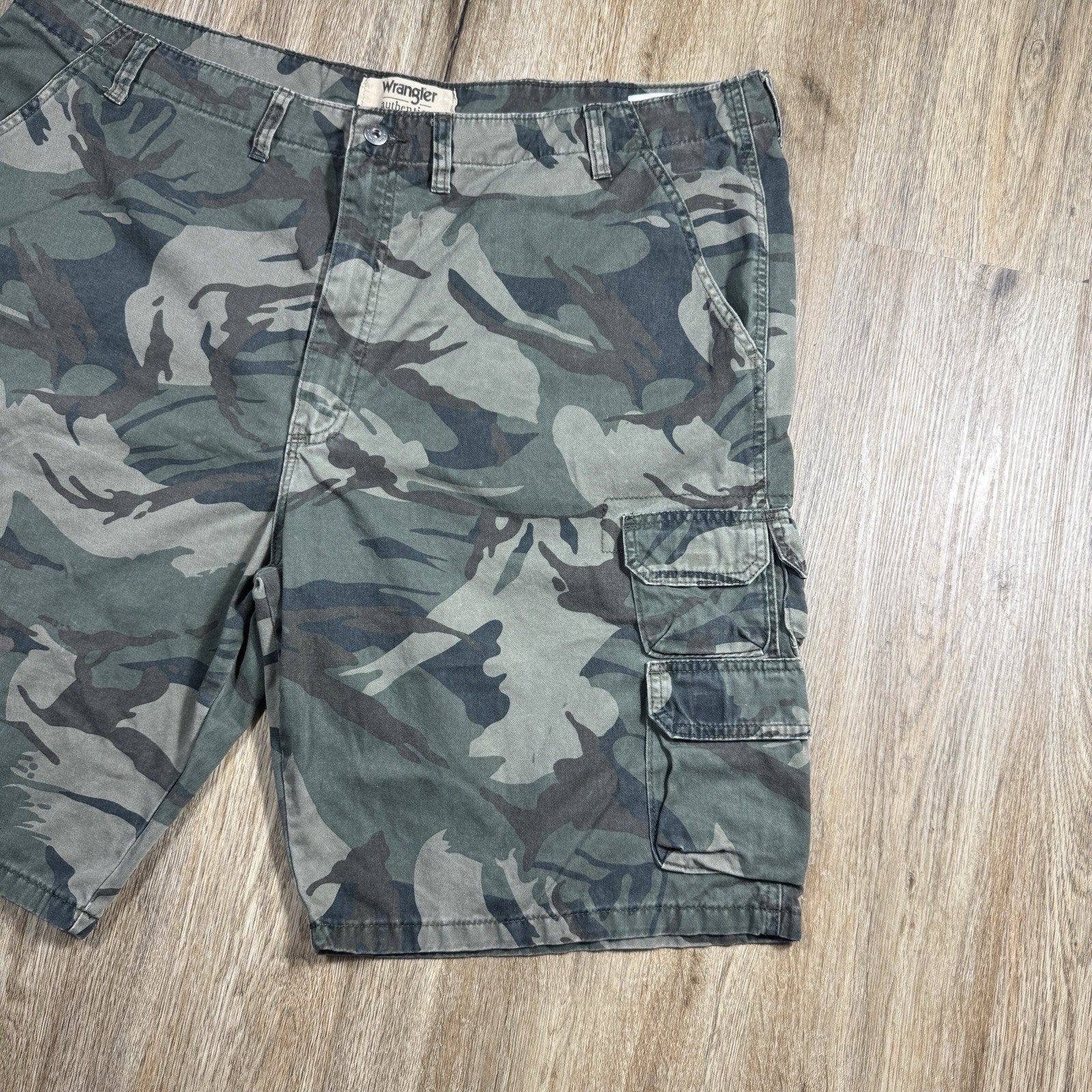 Wrangler Cargo Pants Mens 46 Camo Camouflage Military Utility Workwear Cotton