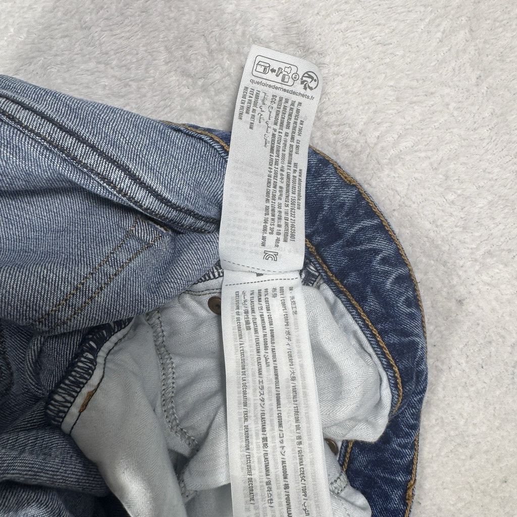 Abercrombie & Fitch Curve Love High Rise Distressed Skinny Jeans Womens 33 16L