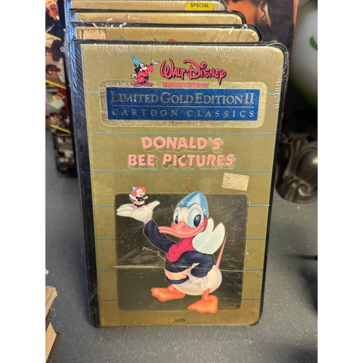 Vintage Walt Disney Gold Edition II VHS Lot Sealed Donald Goofy Pluto 5 Tape