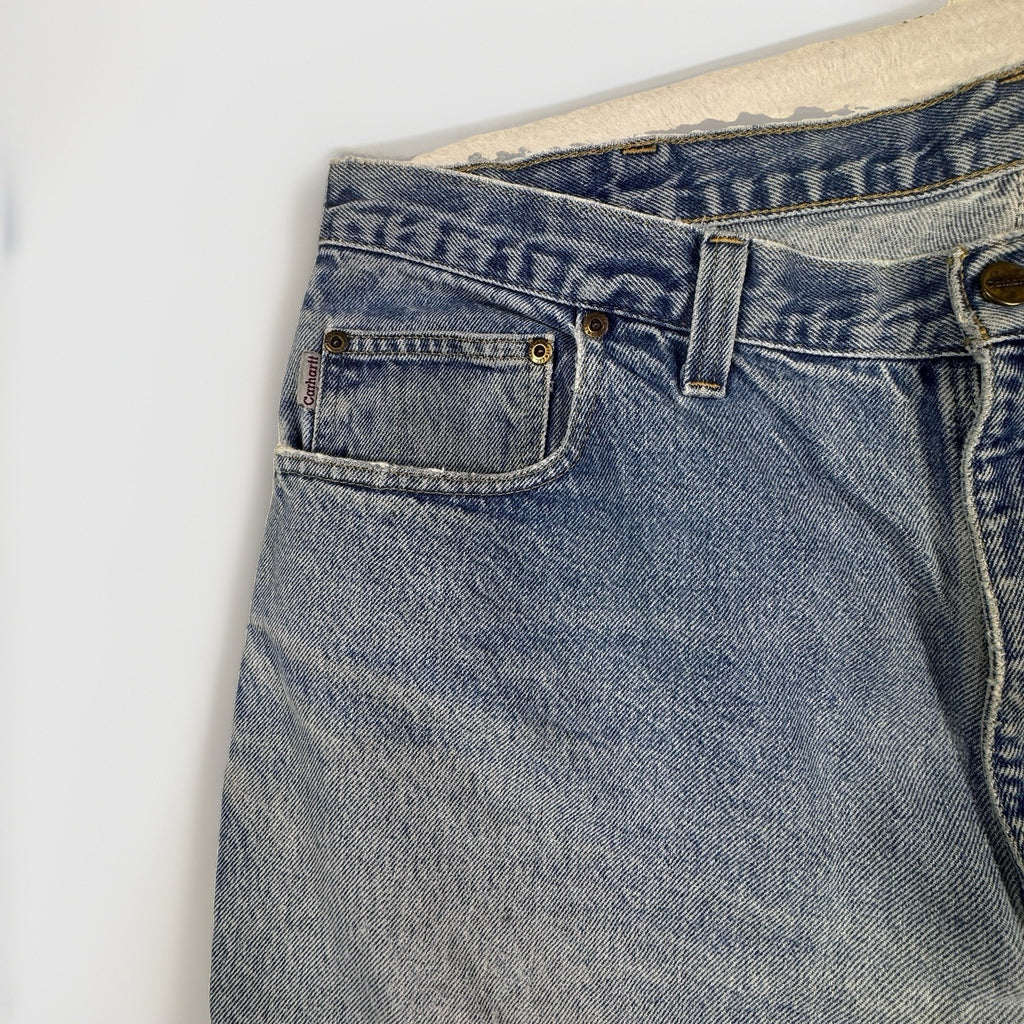 Carhartt B42 Relaxed Fit Jeans Mens 40x30 Distressed Workwear Denim Made Mexico