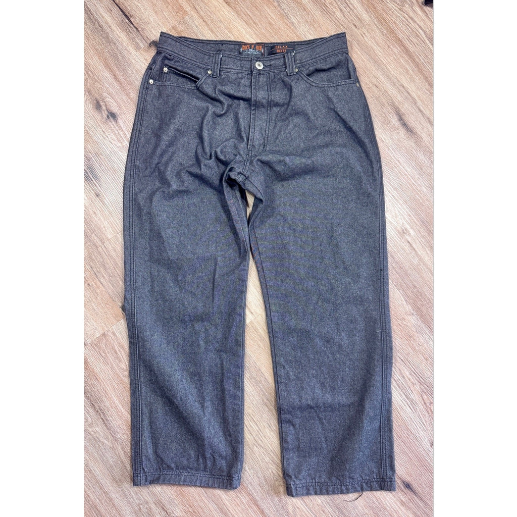 Y2K Rock N Run Relax Fit Baggy Wide Leg Skater Hip Hop Jeans Men’s 36x32