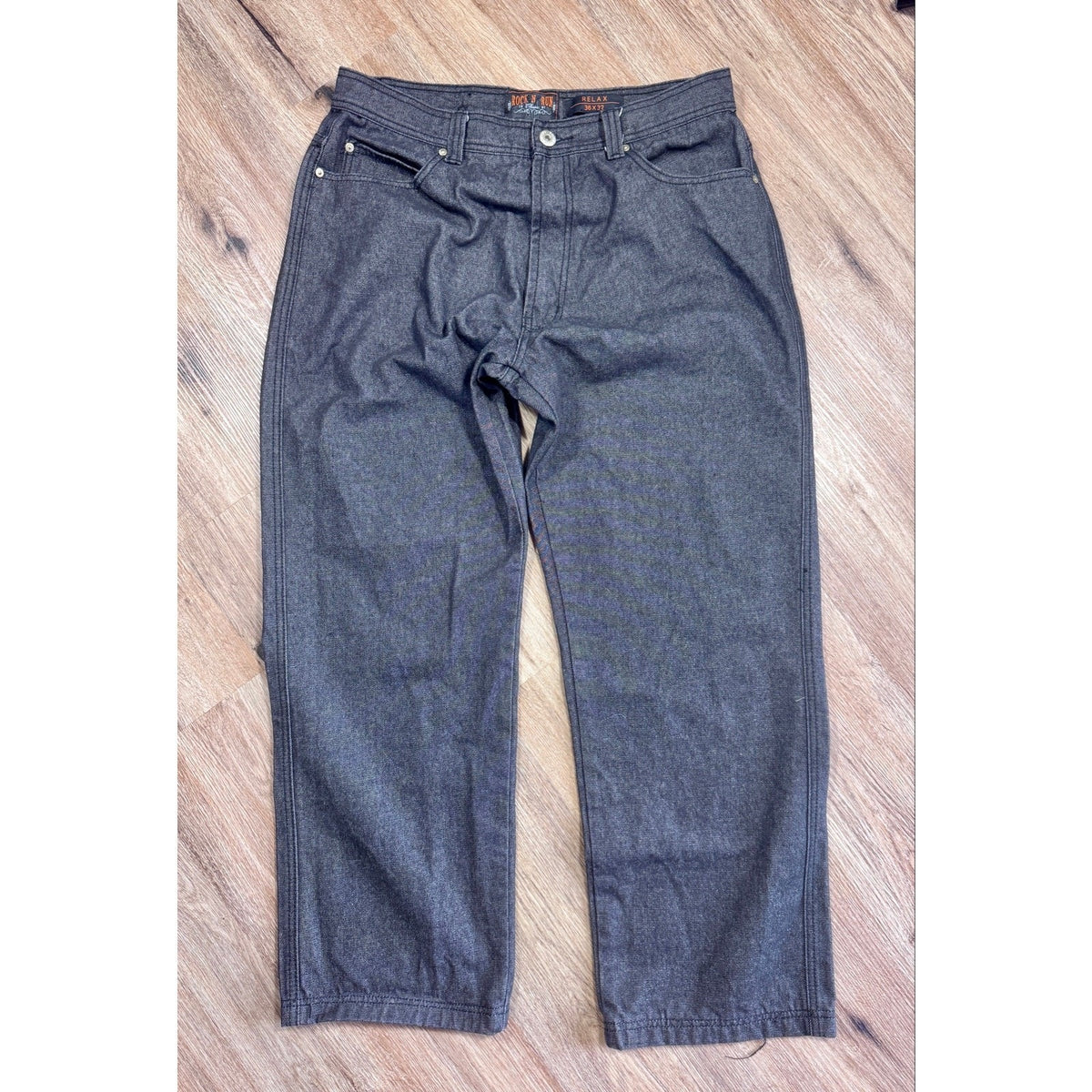 Y2K Rock N Run Relax Fit Baggy Wide Leg Skater Hip Hop Jeans Men’s 36x32
