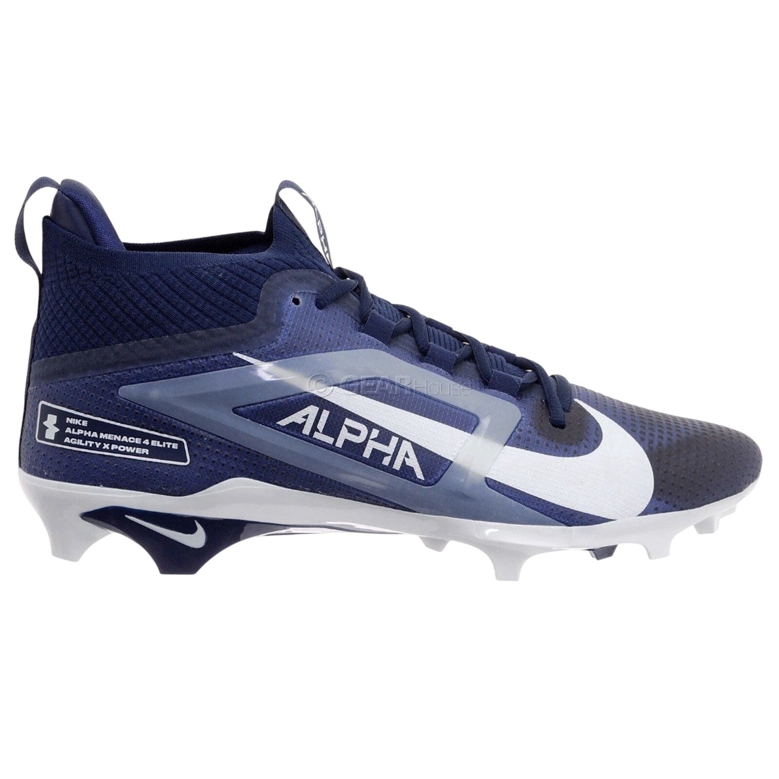Nike Alpha Menace 4 Pro Football Cleats College Navy Blue White Sz 14 IB2501-400