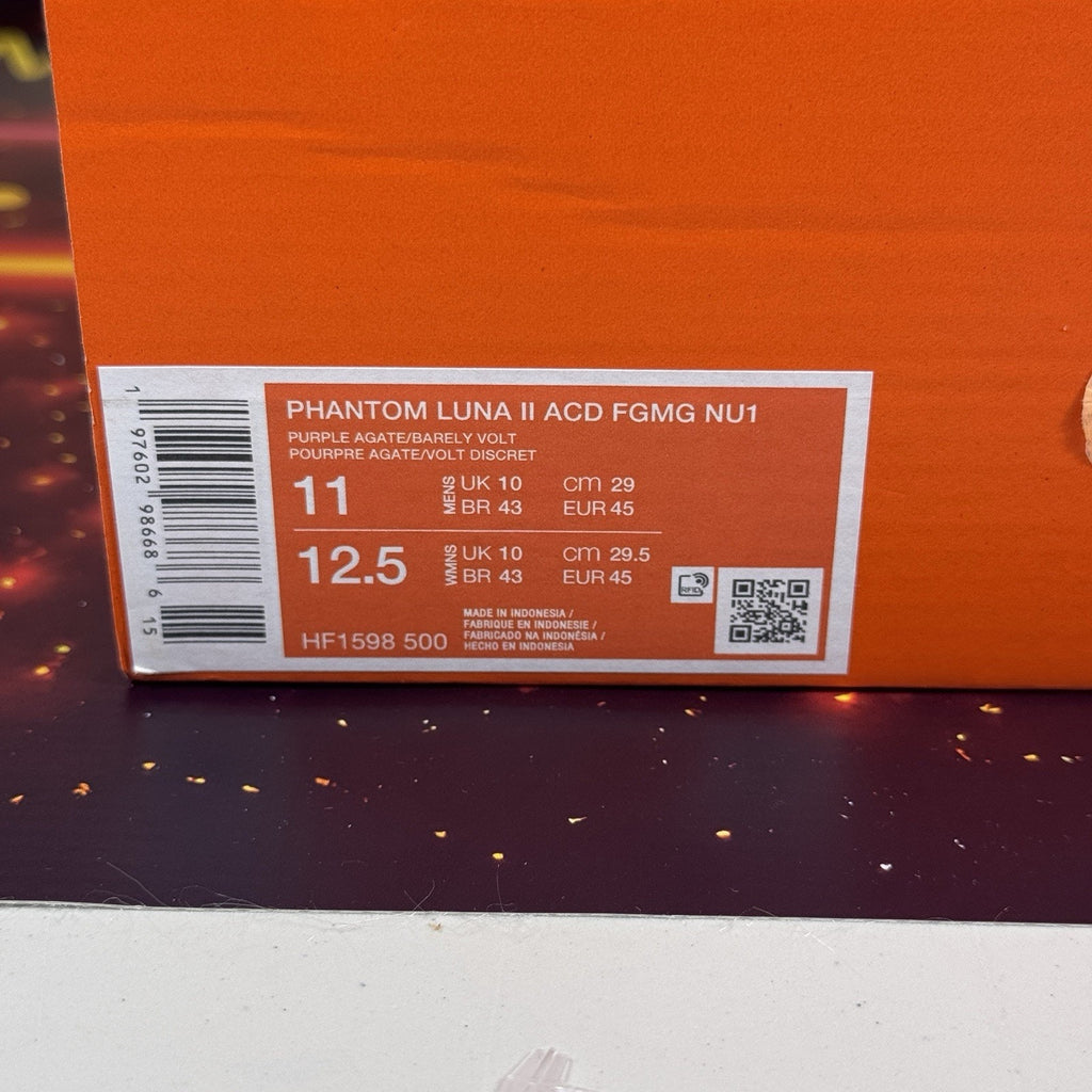 Nike Phantom Luna II Academy Purle FG/MG Soccer Cleat HF1598 500 Men Sz 11 New