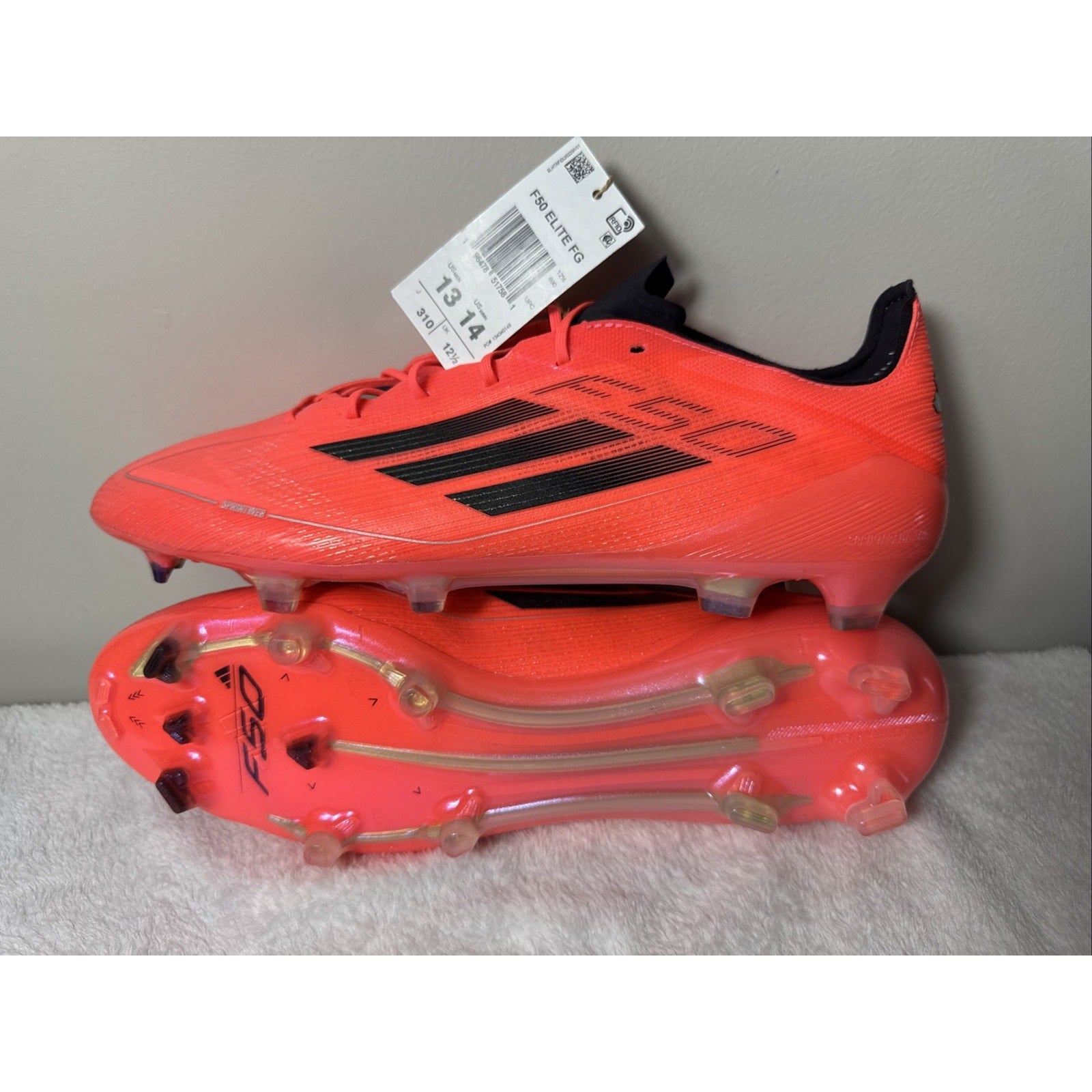 Adidas F50 Elite FG Soccer Cleats Speed Boots Bright Red Black Size 13 New