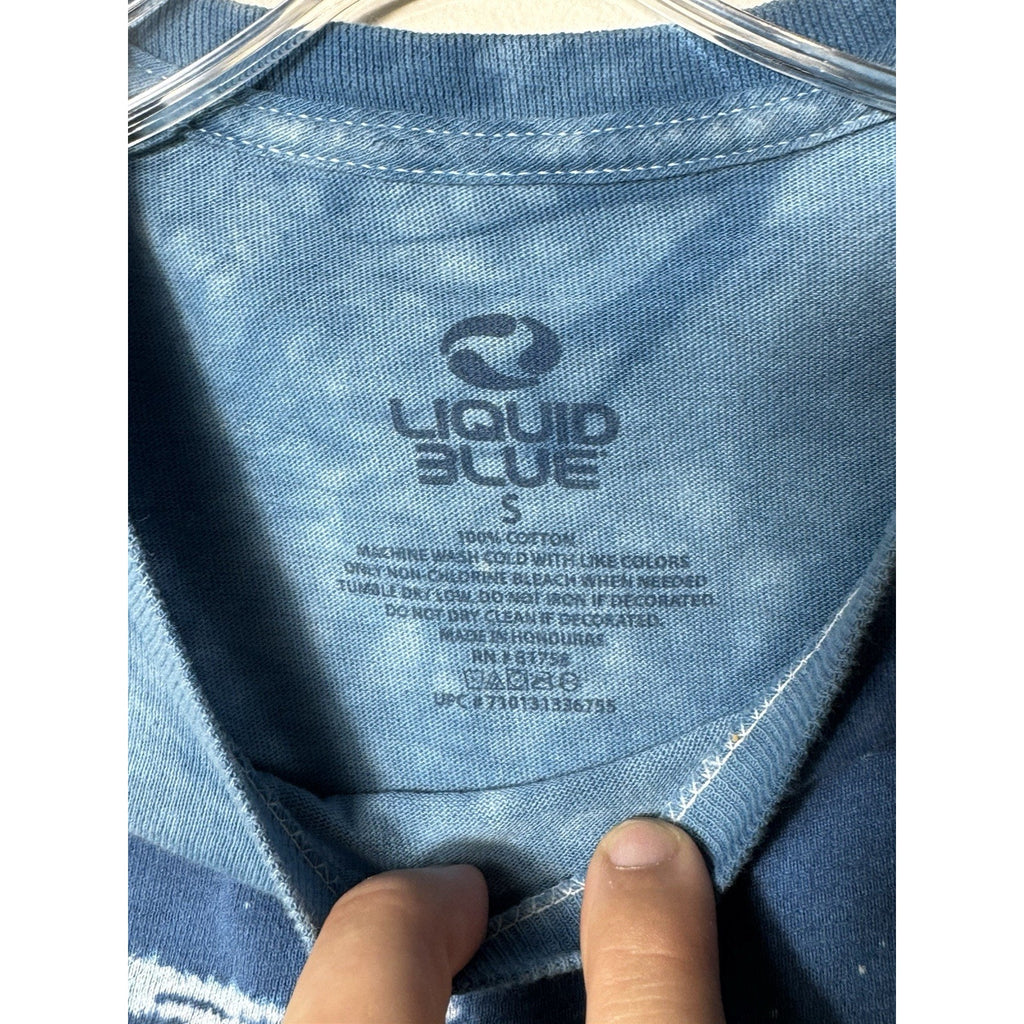 Liquid Blue White Tiger Moon Waterfall Graphic Tee Shirt Adult S Tie Dye Nature