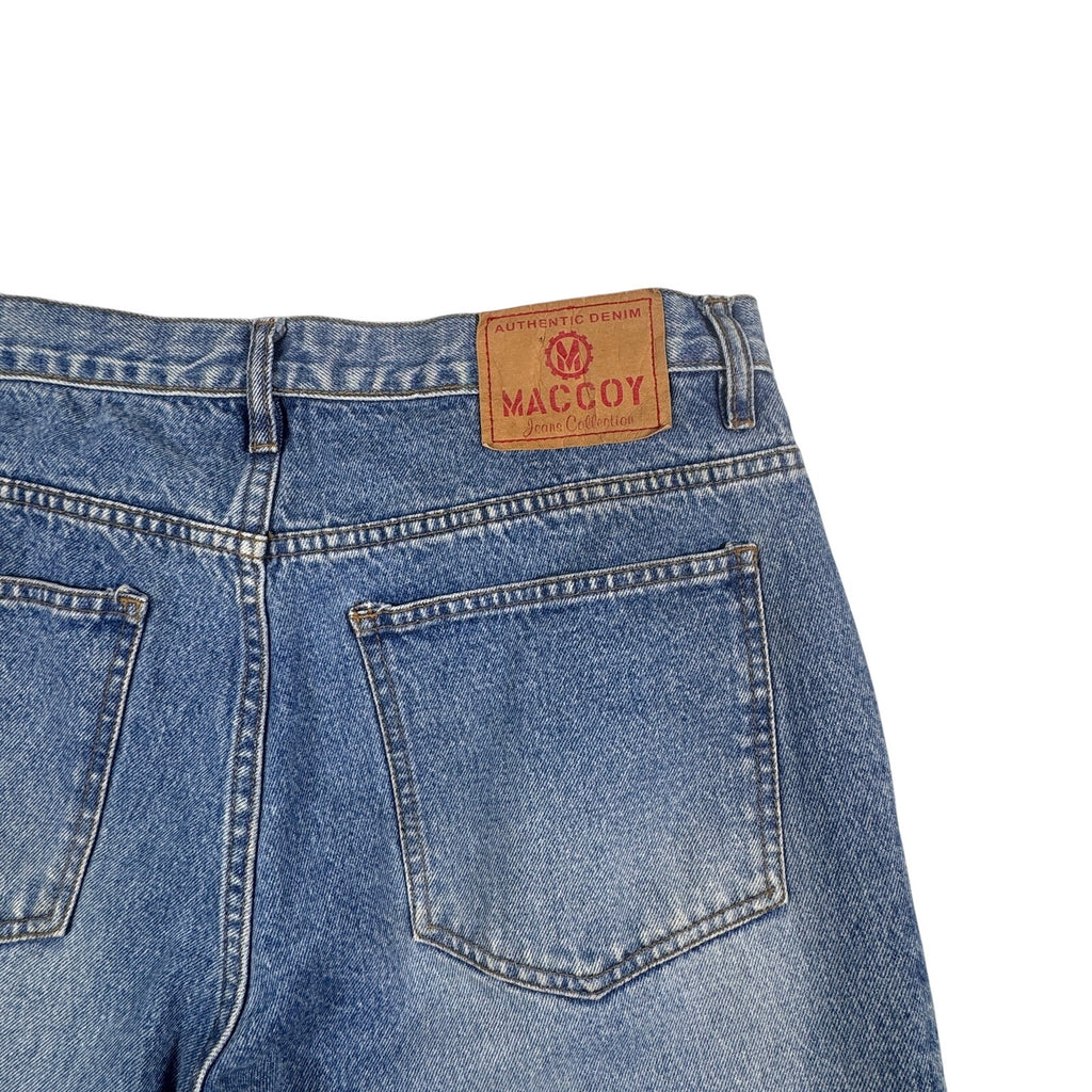 Maccoy Jeans Collection Mens 38x28 Baggy Wide Leg Y2K Skater Blue Denim 90s