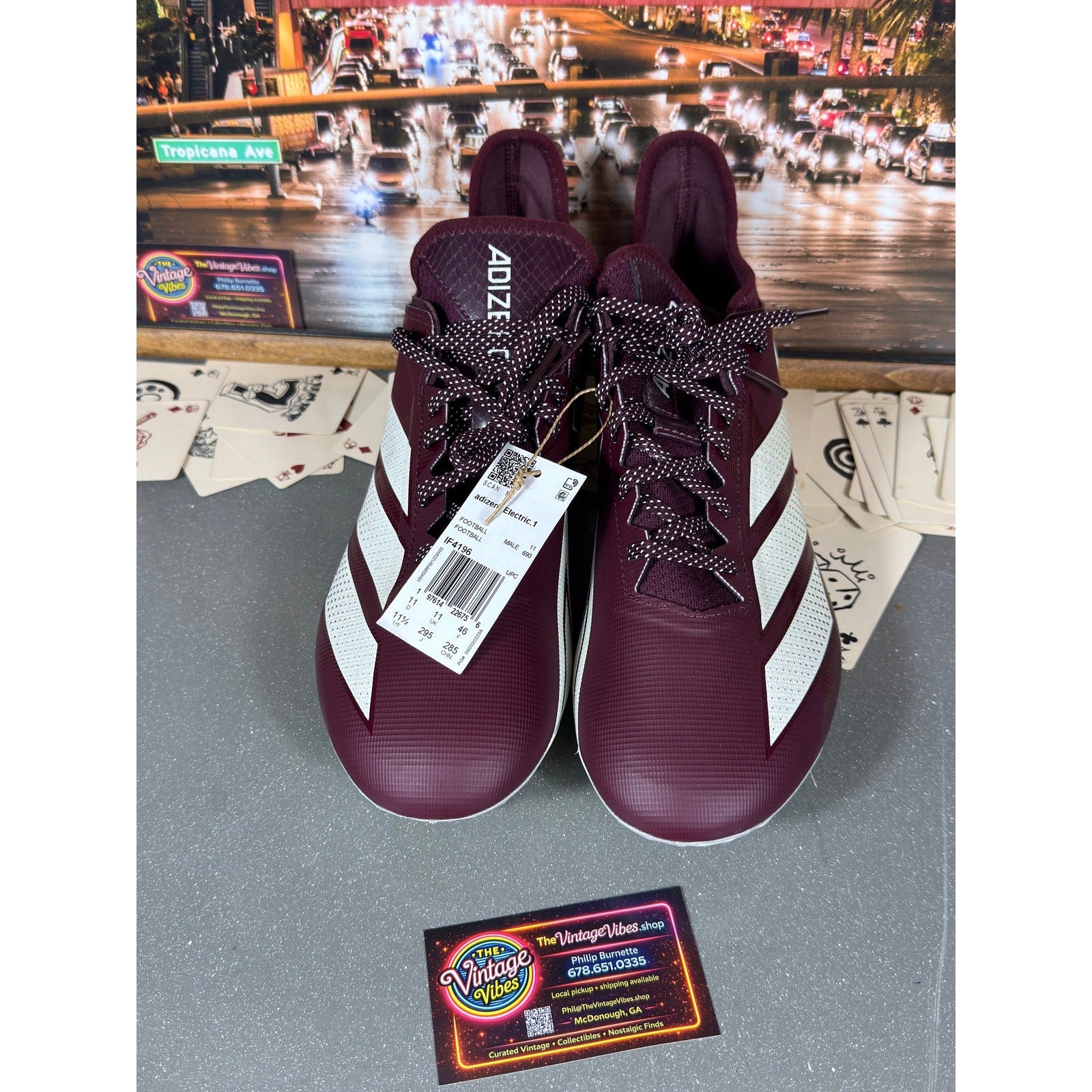 Adidas Adizero Electric.1 Football Cleats Burgundy White IF4196 Men’s 11.5 New