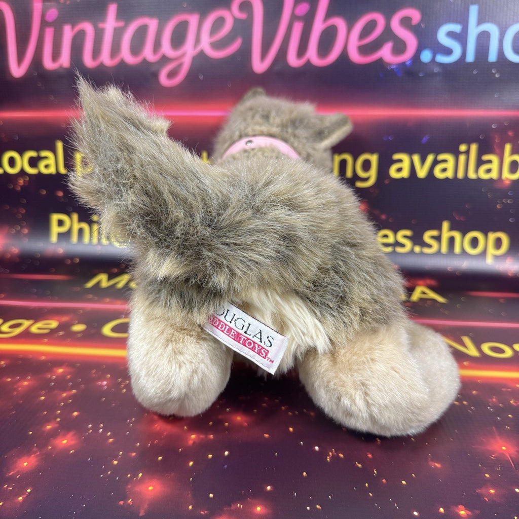 Rare Early 2000s Douglas Cuddle Toys Tyson Wolf #1836 Pink Tag Retired Plush HTF