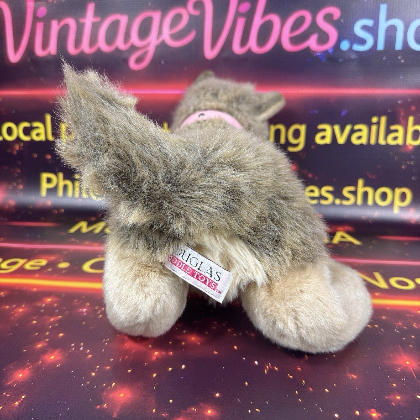 Rare Early 2000s Douglas Cuddle Toys Tyson Wolf #1836 Pink Tag Retired Plush HTF