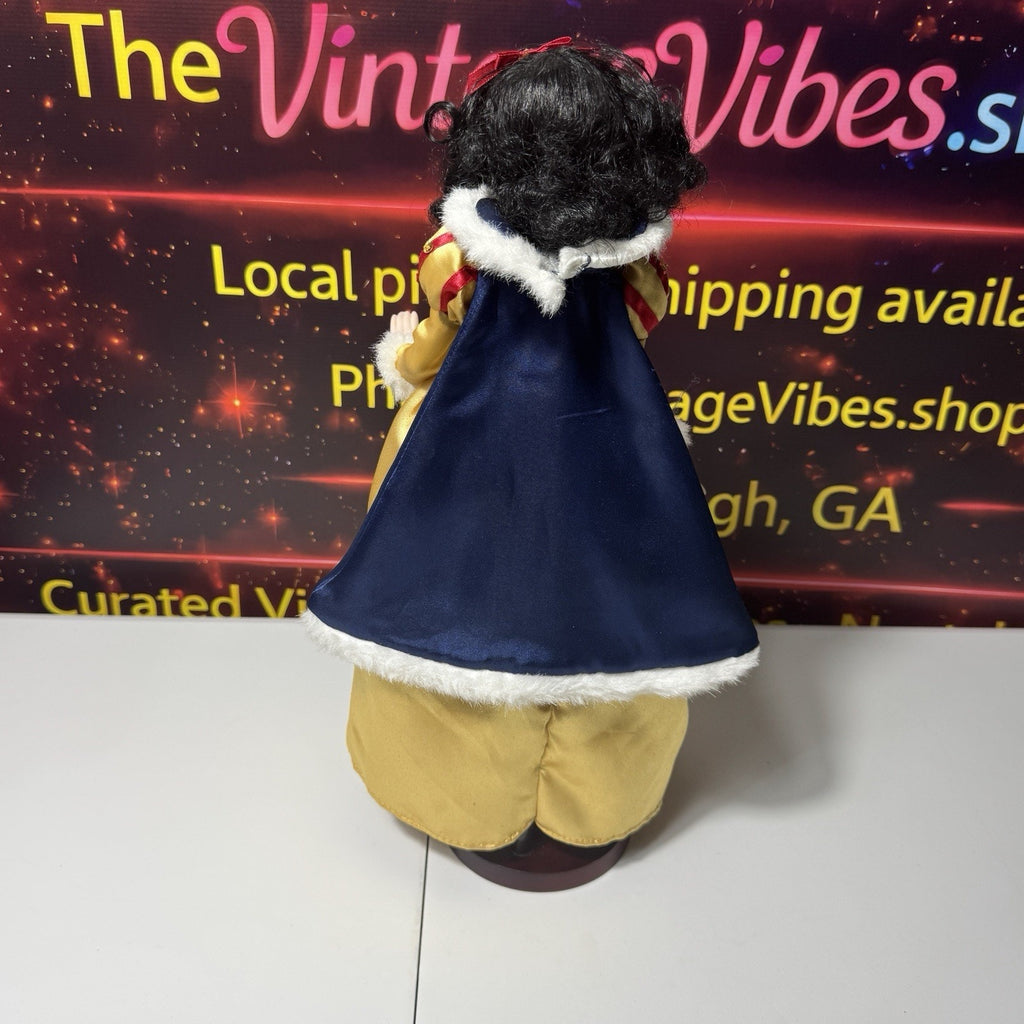 Vtg Brass Key Keepsakes Disney Snow White Porcelain Doll 15” With Display Base