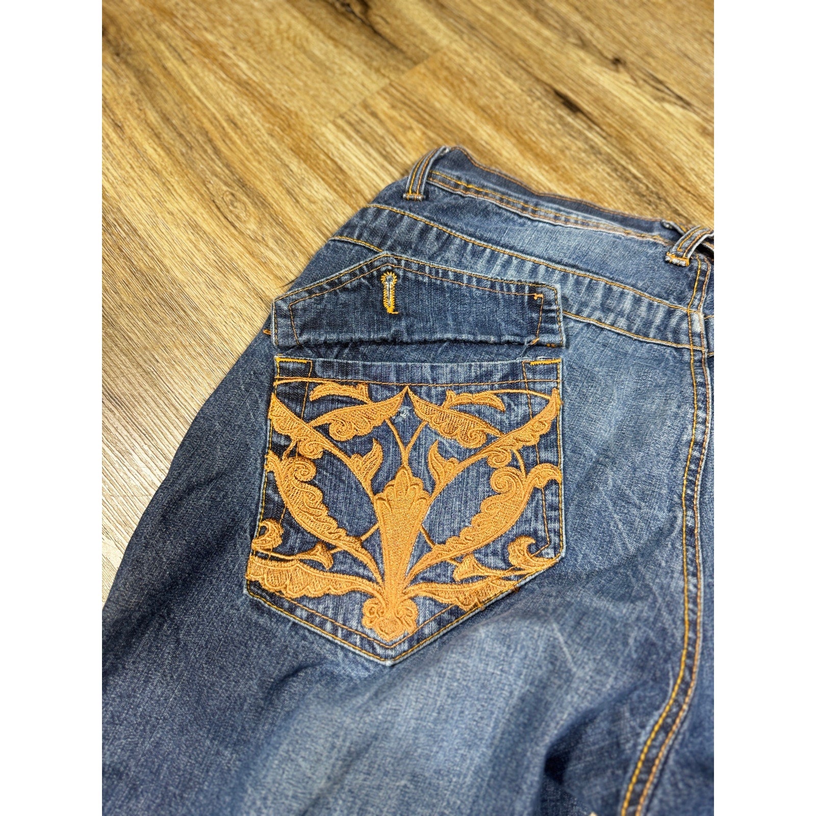 Phat Farm Classics Embroidered Flap Pocket Bootcut Jeans Men’s Size 38x34 Y2K