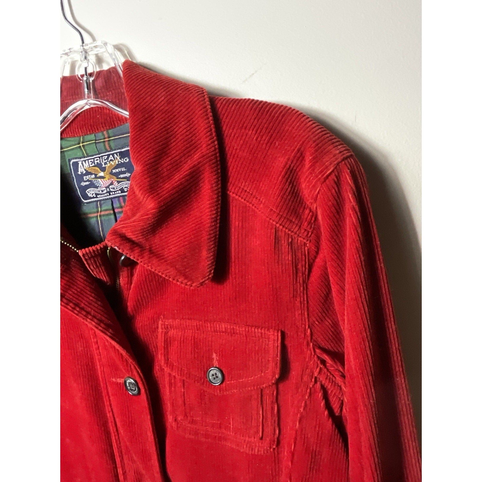 American Living Single Breasted Corduroy Jacket Women's Size M Rust Orange