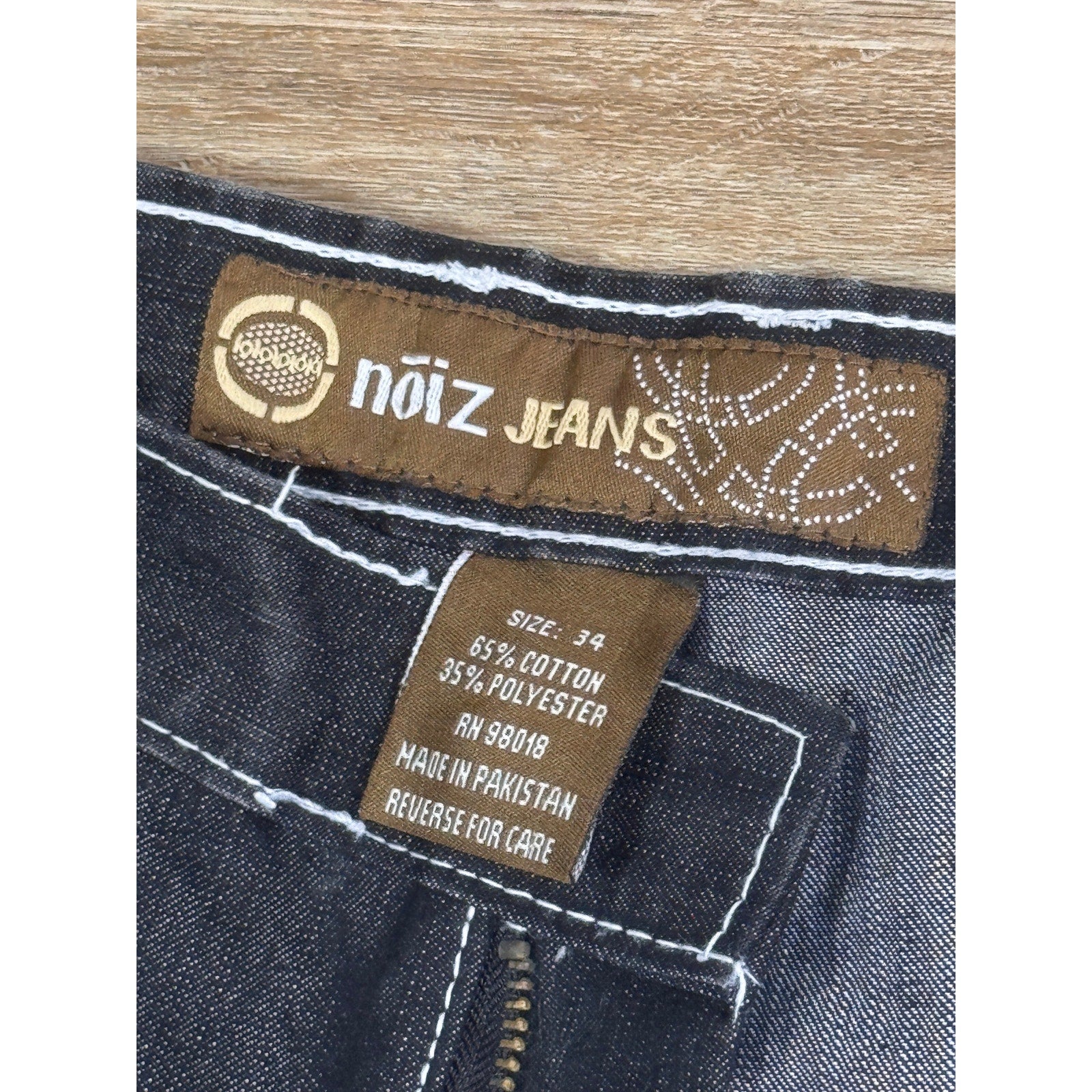 Noiz Jeans Denim Jorts Shorts Men’s 34 Black Y2K Skater Hip Hop Baggy Logo Money