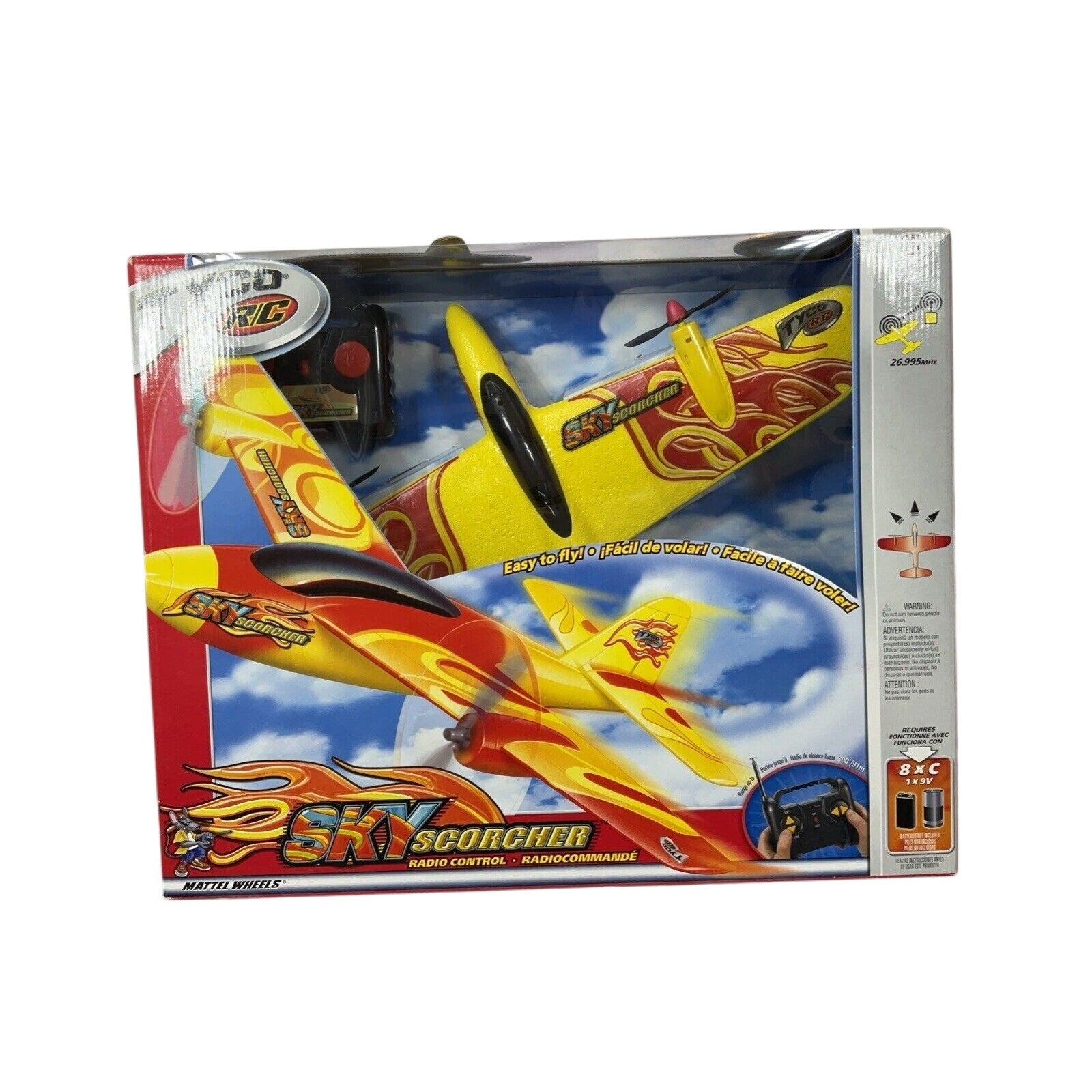Mattel TYCO RC Remote Control Vintage Sky Scorcher Yellow/Red Aircraft Plane