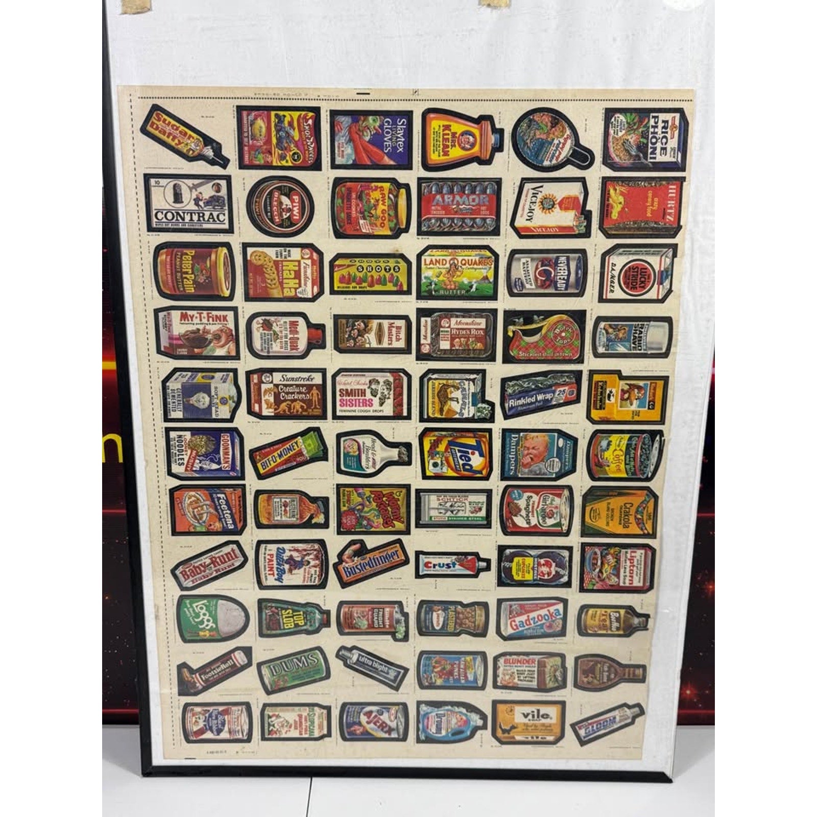Original 1979 Topps Wacky Packages Cards Uncut Sheet Vintage Display 66 Labels