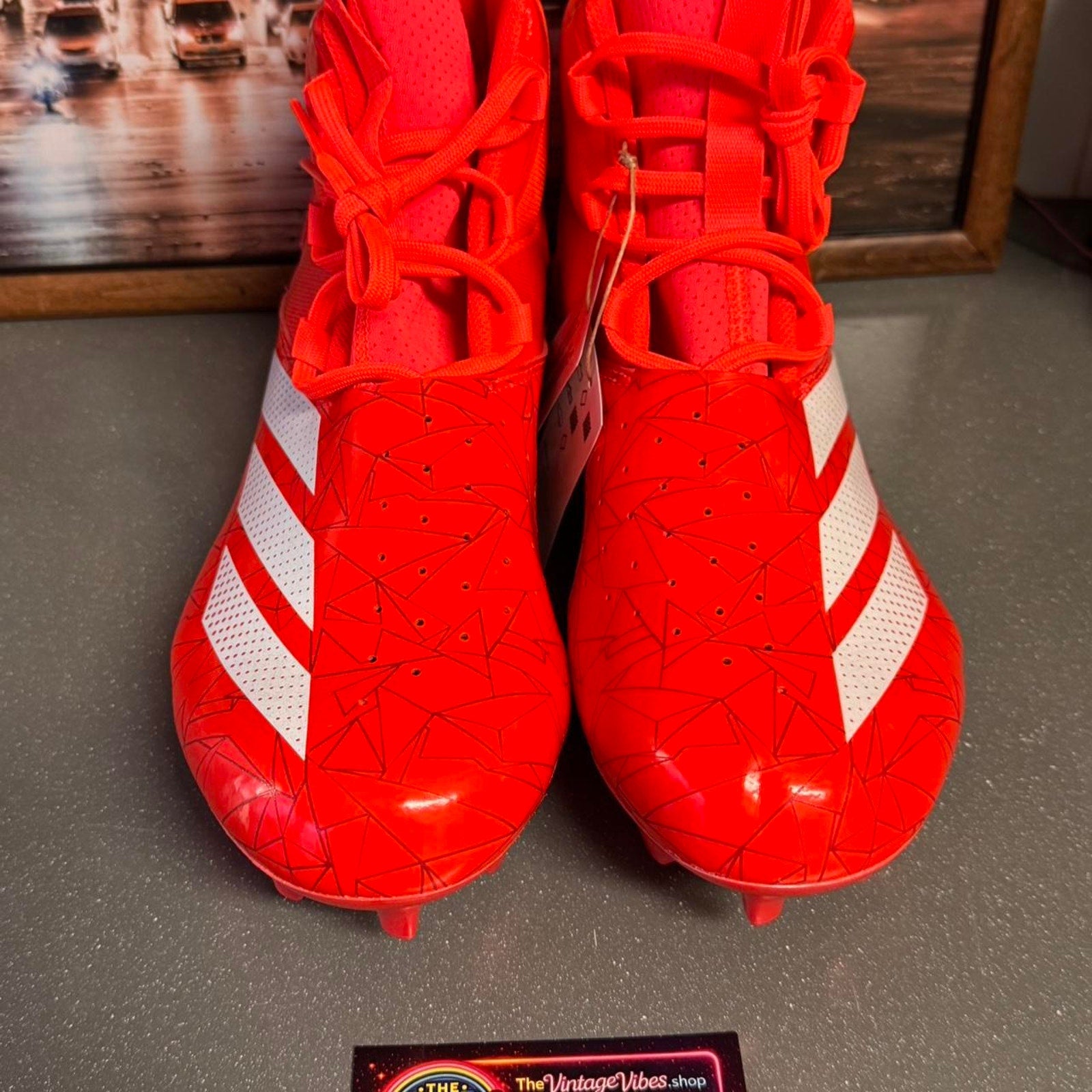 Adidas Adizero Chaos Football Cleats Red White sz 11 Mens New RFID