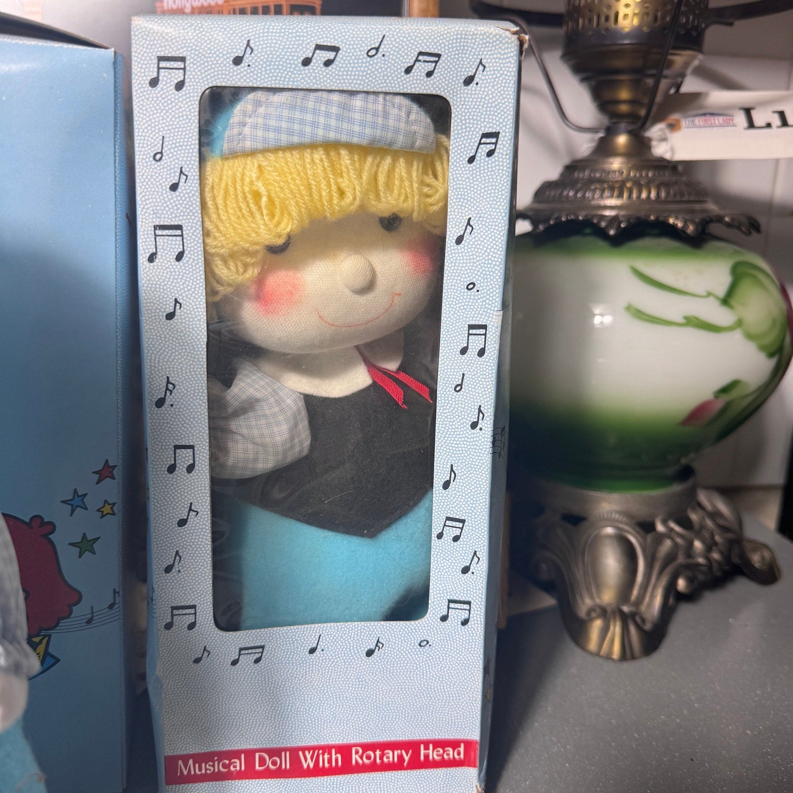 3 Vtg Faratak Musical Dolls With Rotary Head NOS Taiwan Wind Up Boxed Doll 1991