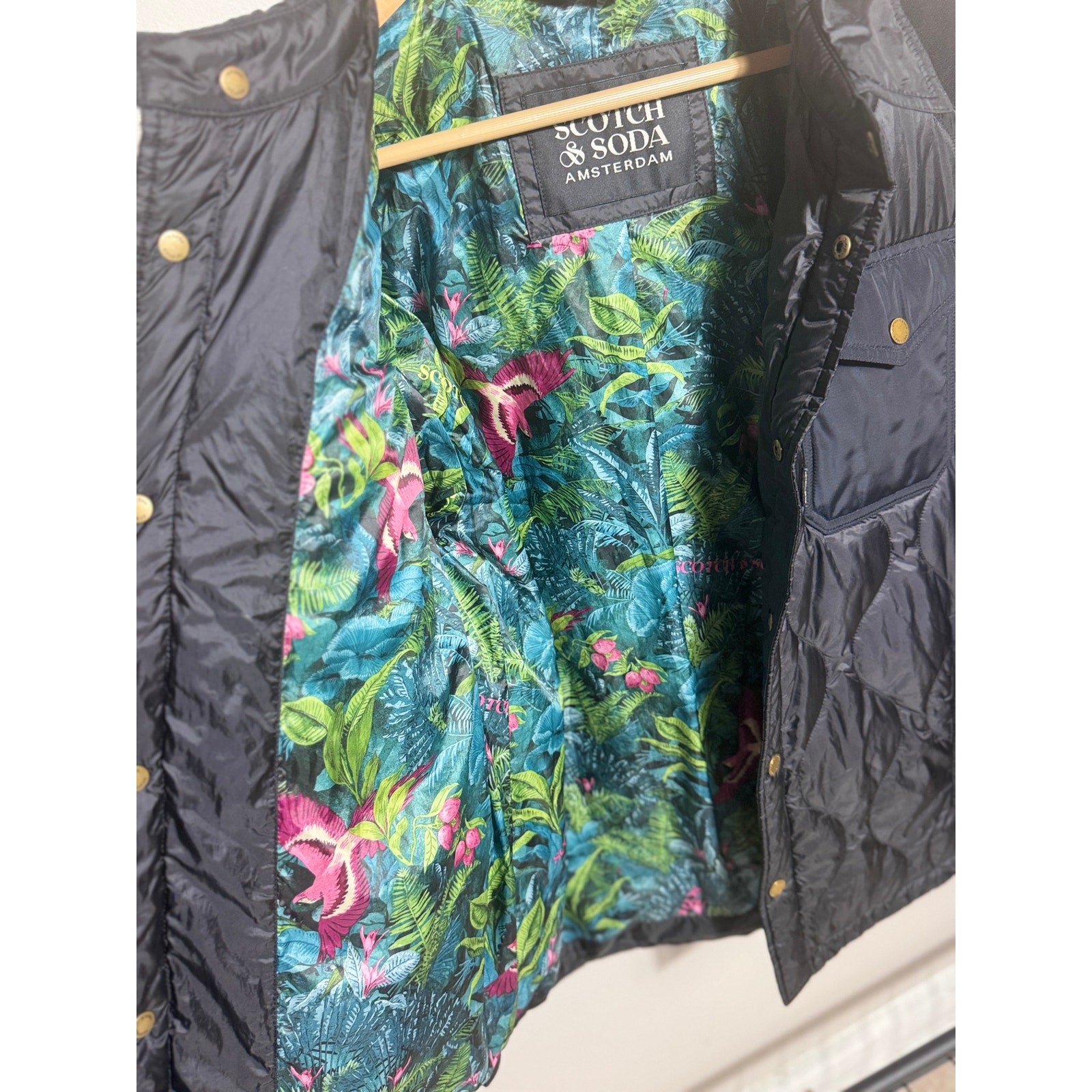 Scotch & Soda Amsterdam Quilted Jacket 3M Thinsulate Snap Shirt Coat Men S