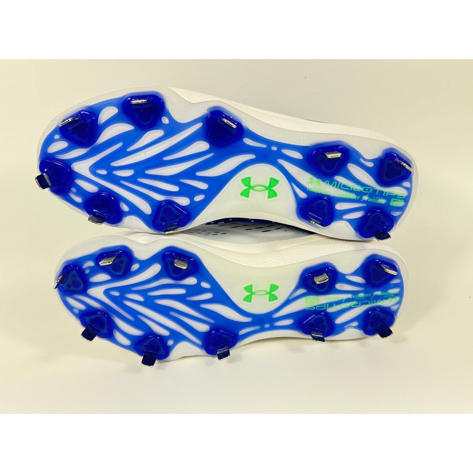 Under Armour Yard Low Metal Baseball Cleats White Blue M 7.5 / W 9  3025592-400