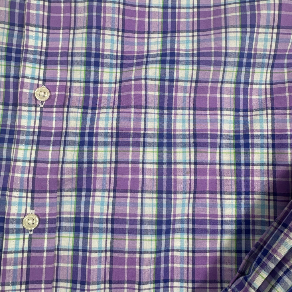 Lauren Ralph Lauren Performance Stretch Shirt 15.5 32/33 M Purple Plaid