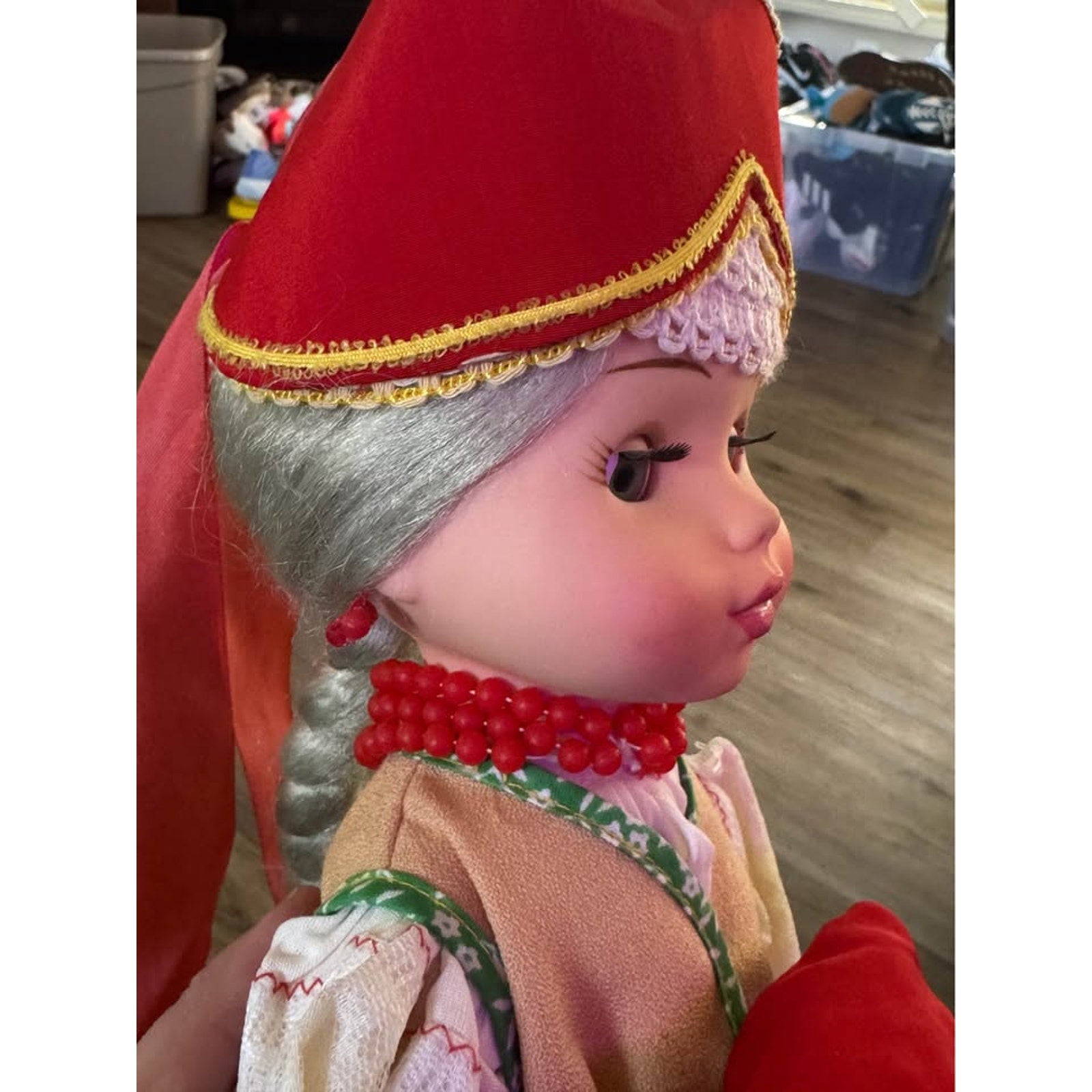 Vintage Russian Tambov Folk Costume Doll 20” Marta Toy Factory Tagged