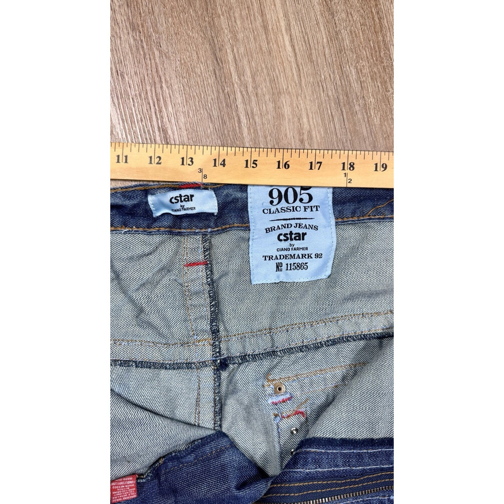 Y2K CStar by Ciano Farmer 905 Boot Cut Studded Embroidered Jeans Tag 50B 48x32