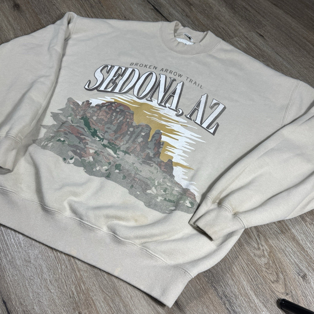 Vtg Abercrombie & Fitch Oversized Sedona AZ Crewneck Sweatshirt Mens S Fleece