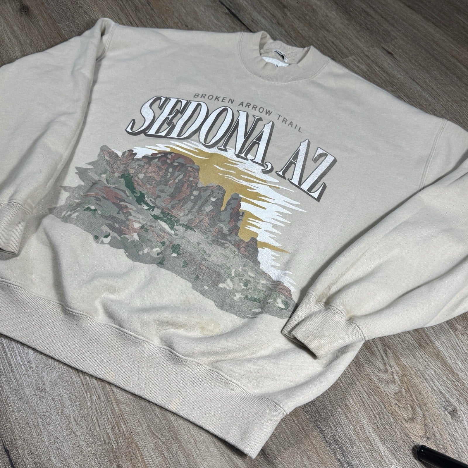 Vtg Abercrombie & Fitch Oversized Sedona AZ Crewneck Sweatshirt Mens S Fleece