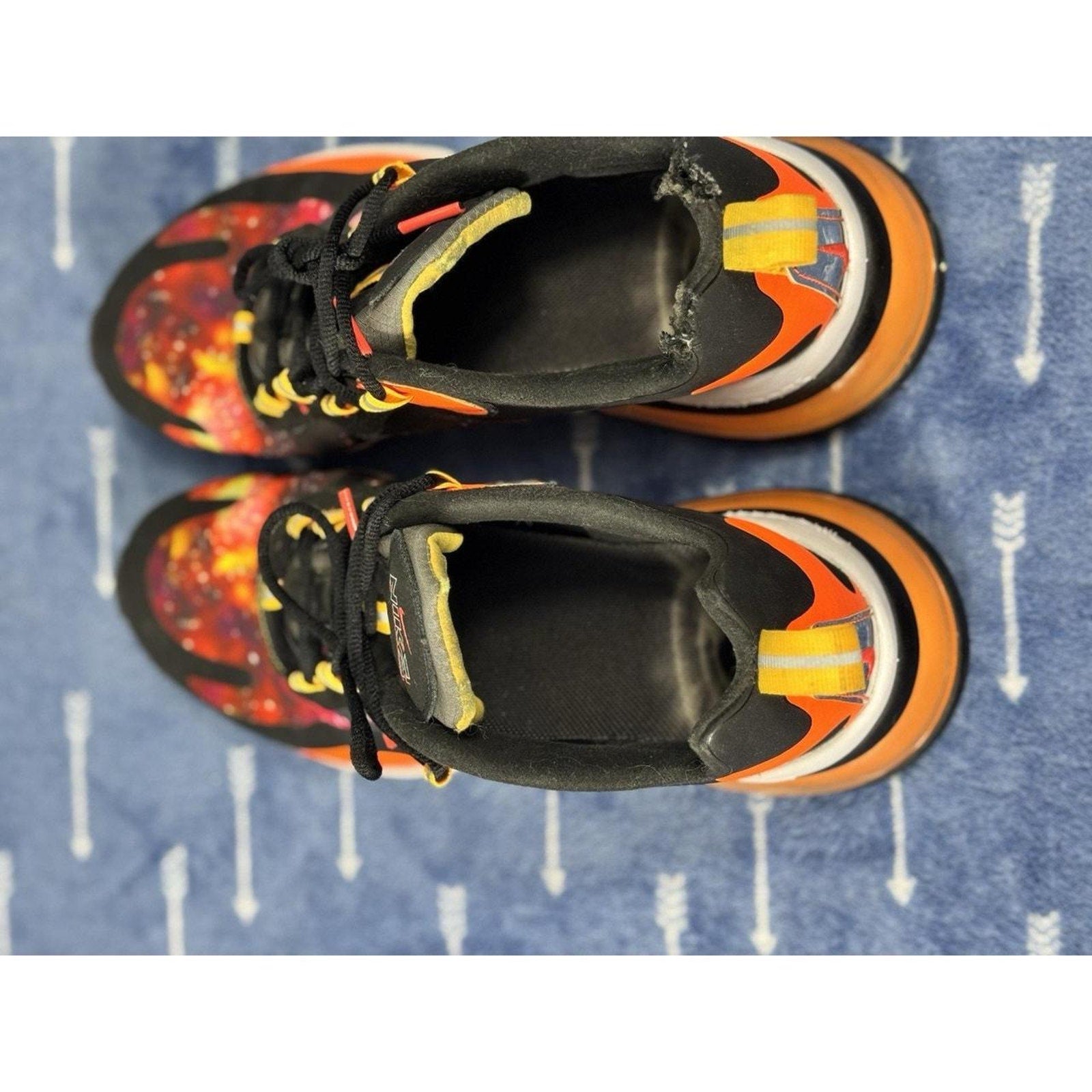 Nike Air Max 270 React Galaxy CW8567-001 Black Orange Men’s 8 / Wmns 9.5