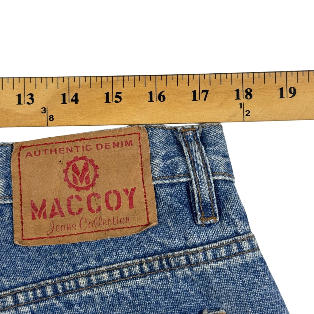 Maccoy Jeans Collection Mens 38x28 Baggy Wide Leg Y2K Skater Blue Denim 90s