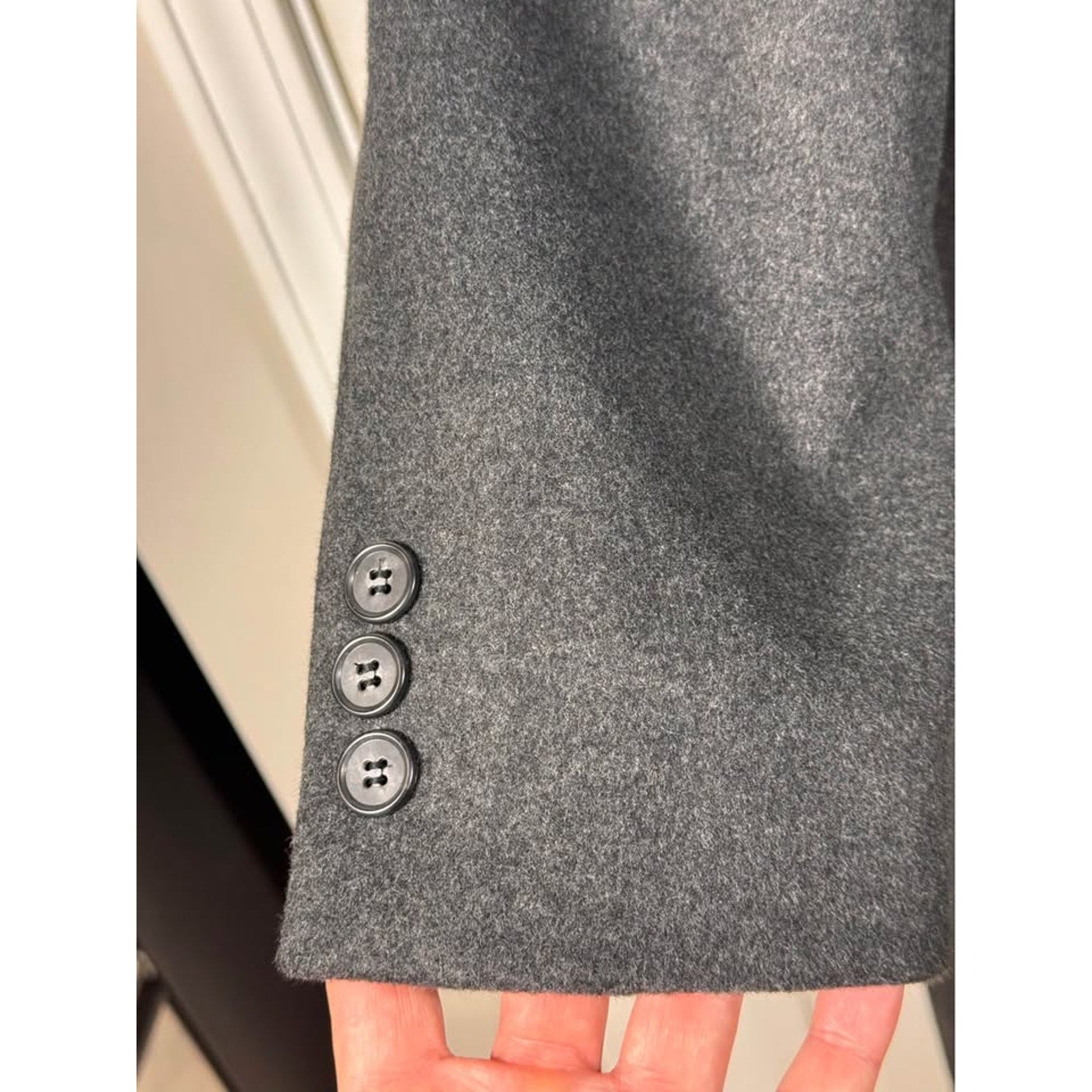 Men’s Cashmere Boutique 100% Cashmere Charcoal Overcoat 44 Large New