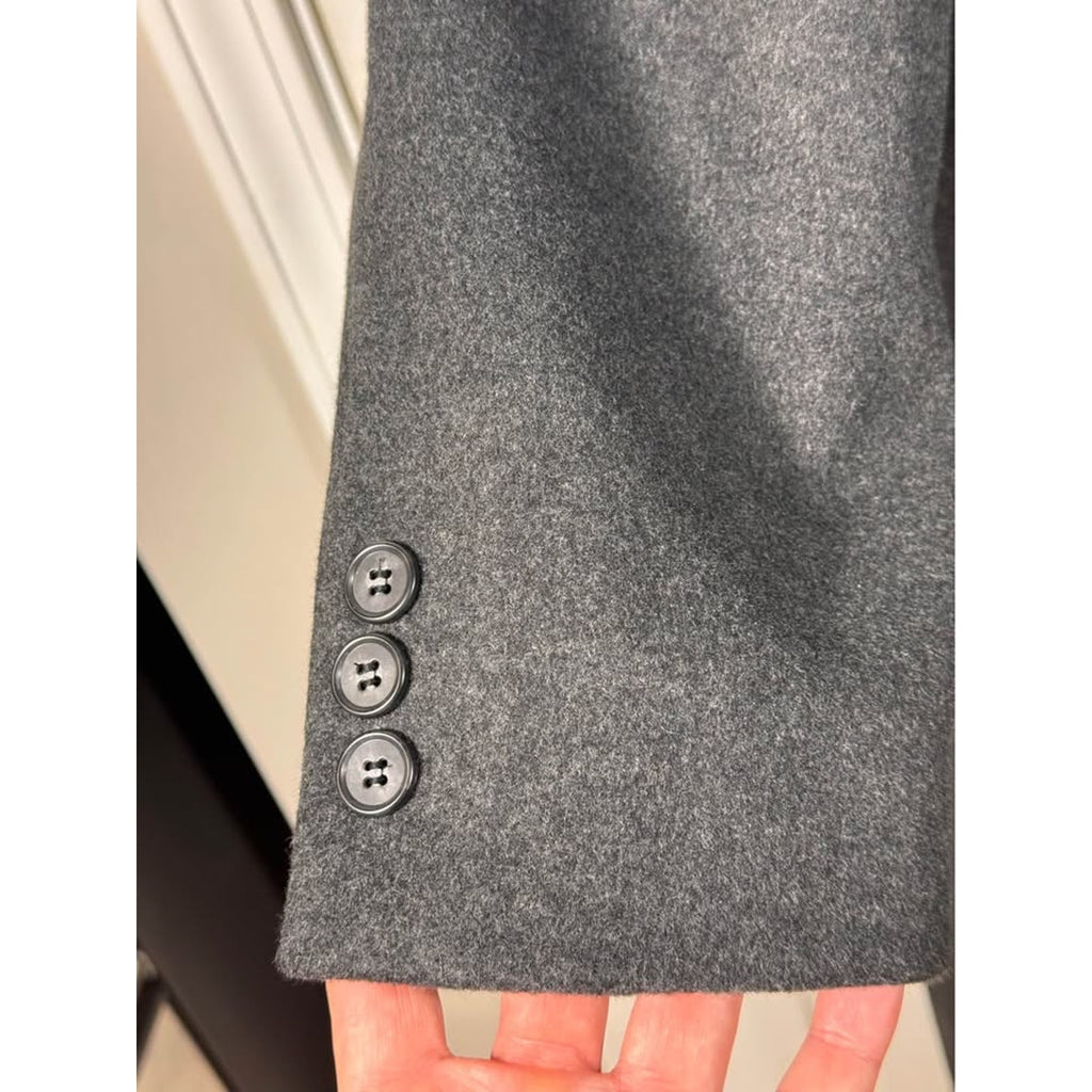 Men’s Cashmere Boutique 100% Cashmere Charcoal Overcoat 44 Large New