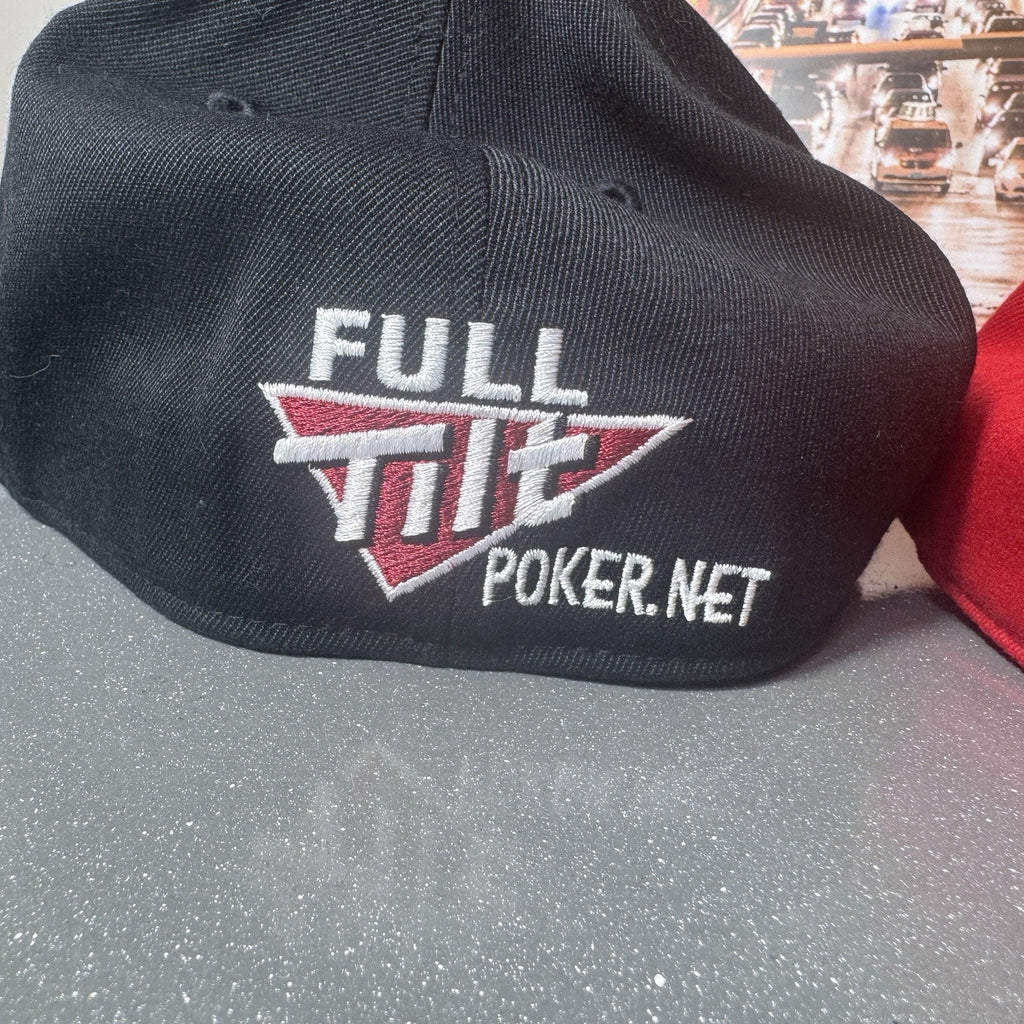 2000s Full Tilt Poker Online Gambling WSOP Flex Fitted Hat 7 1/4-7 5/8 L XL Y2K