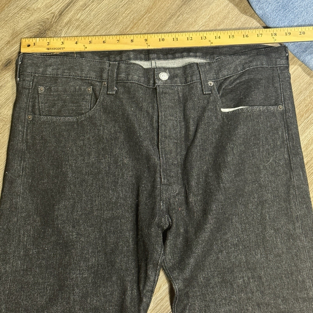 Vtg Levi's 501 Button Fly Jeans Mens 38x32 Black Dark Wash Straight Leg Denim
