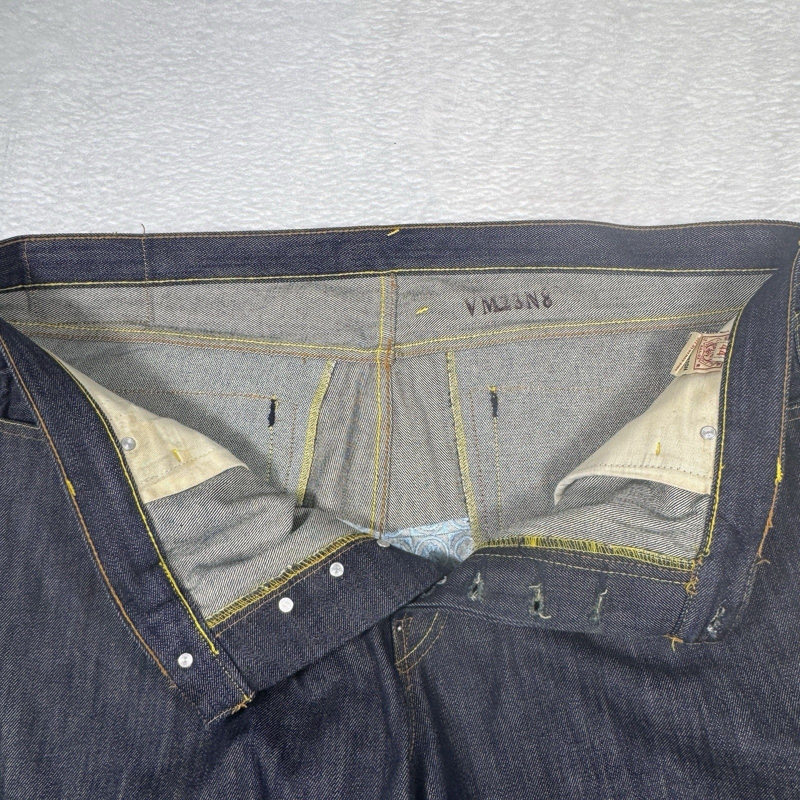 Vtg Y2K Evisu No.2 Lot 0001 Selvedge Denim Jeans Japan Button Fly Baggy 44x36