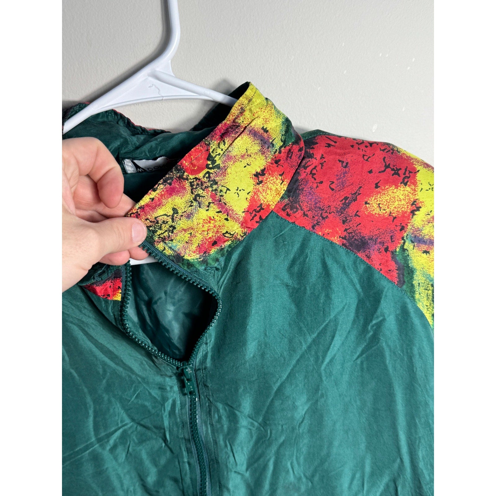 Vintage 90s New Concepts Sport Silk Windbreaker Jacket Colorblock Abstract Print