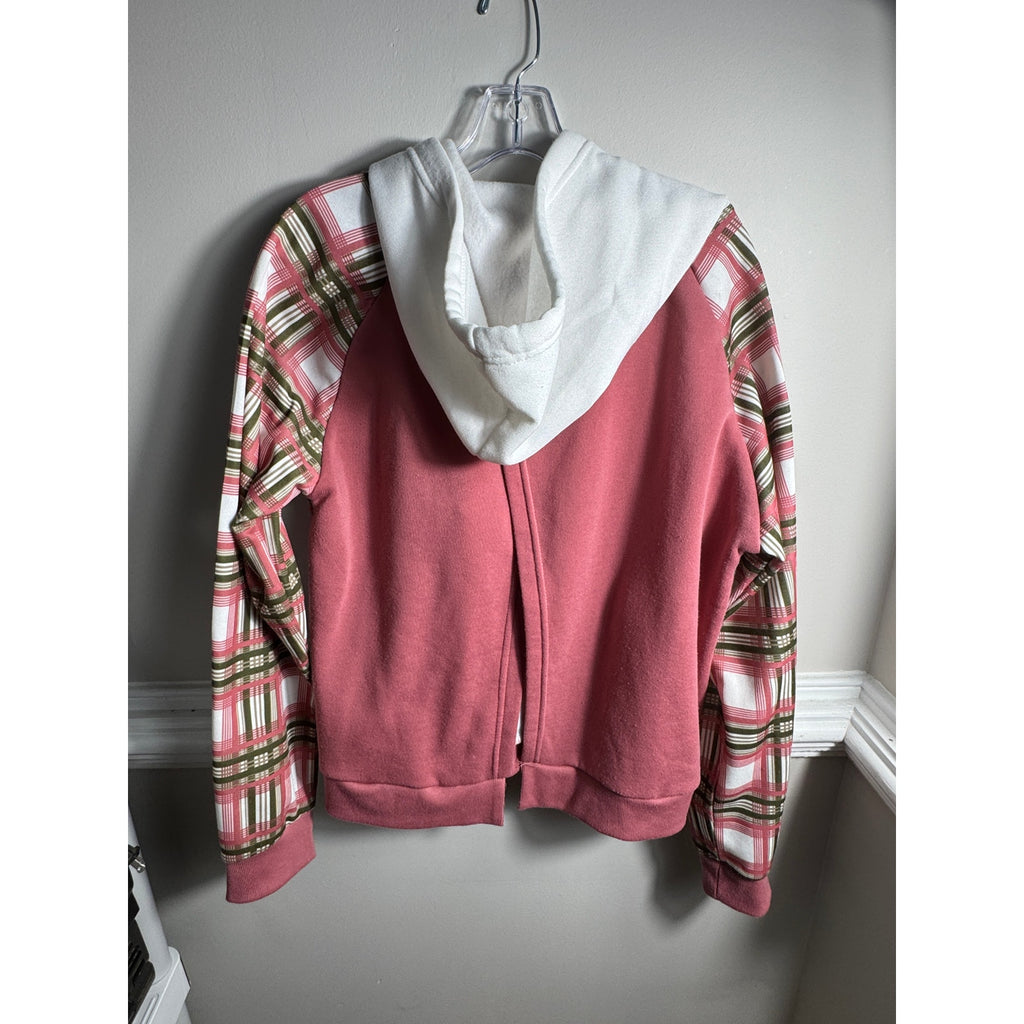 Y2K Baby Phat Plaid Open Back Hoodie Women’s 1X XL Pink Green