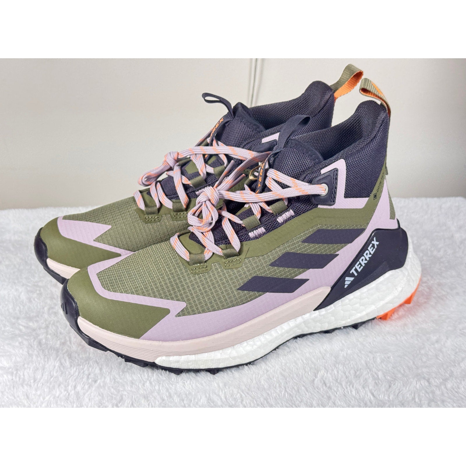 Terrex Free Hiker 2 GTX Green Boost Trail Hiking Shoes IH3531 Women’s 7 Men 5.5